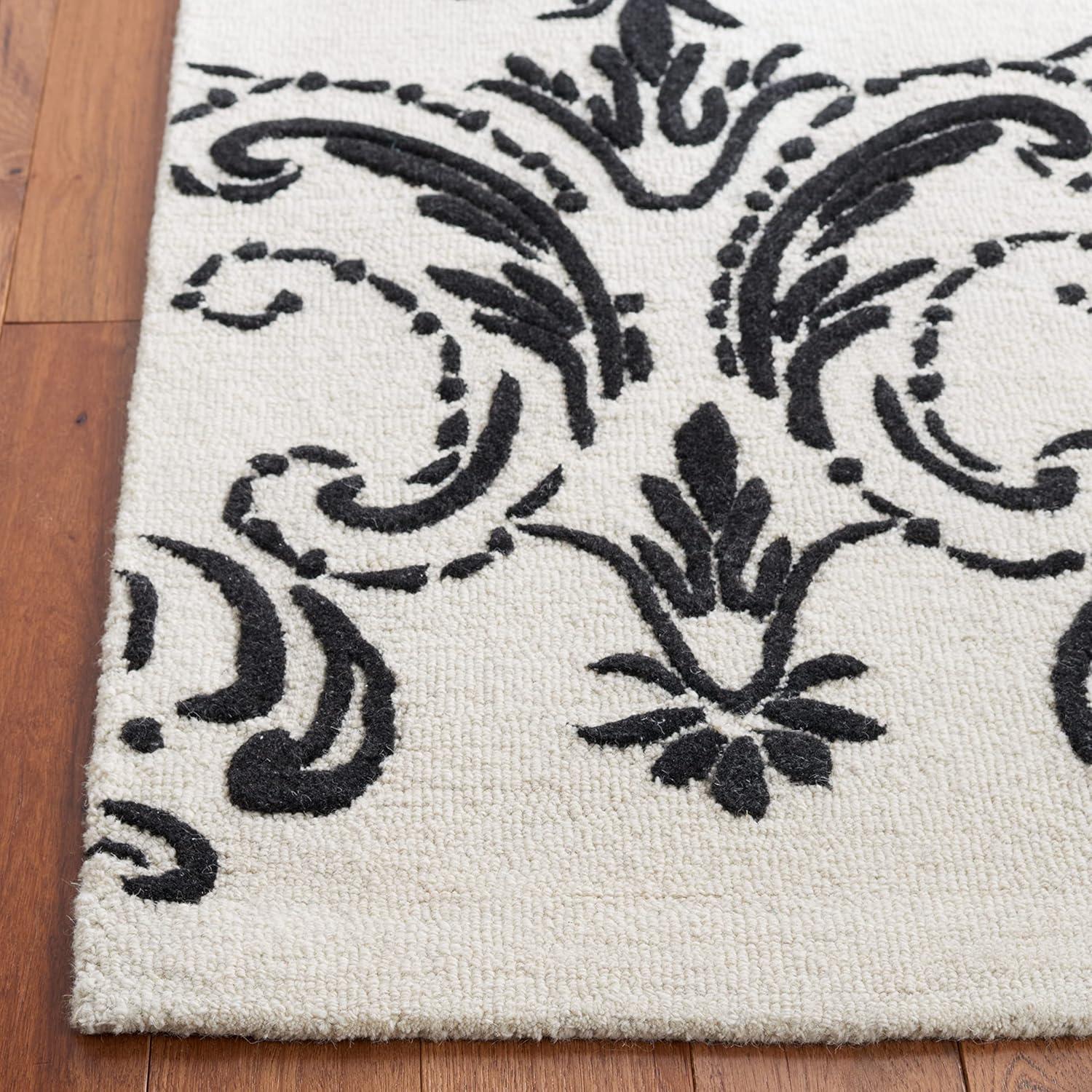 Jardin JAR732 Hand Tufted Area Rug - Ivory/Black - 4'x6' - Safavieh.