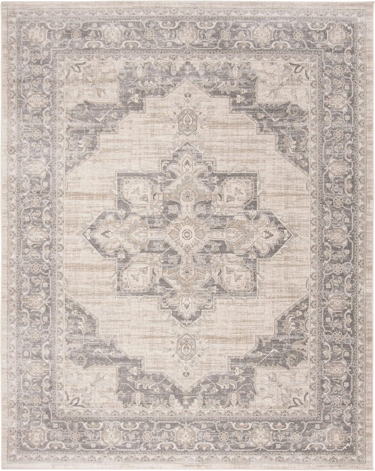 SAFAVIEH Brentwood Jameson Floral Bordered Area Rug, 11' x 15', Cream/Grey