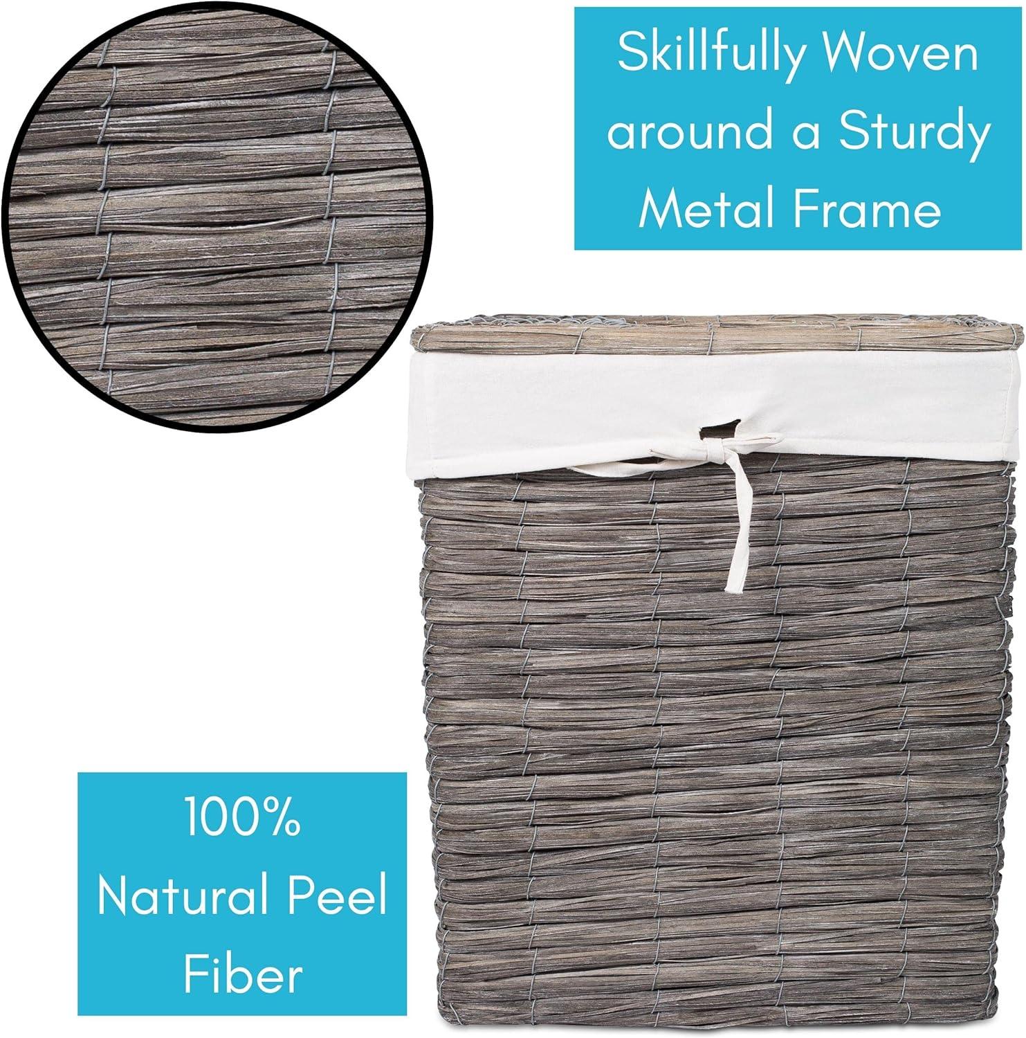 BirdRock Home Wicker Laundry Hamper with Handles