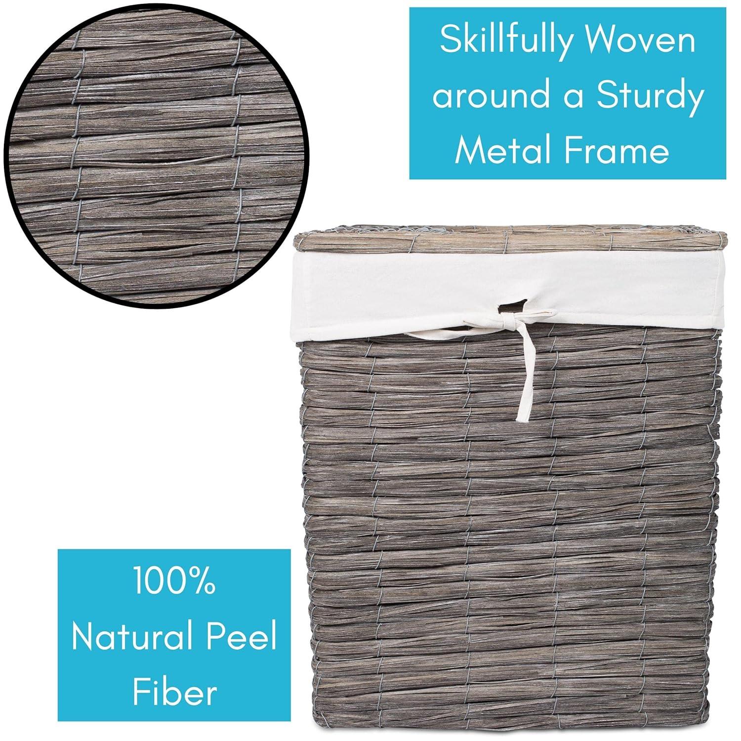 BirdRock Home Wicker Laundry Hamper with Handles