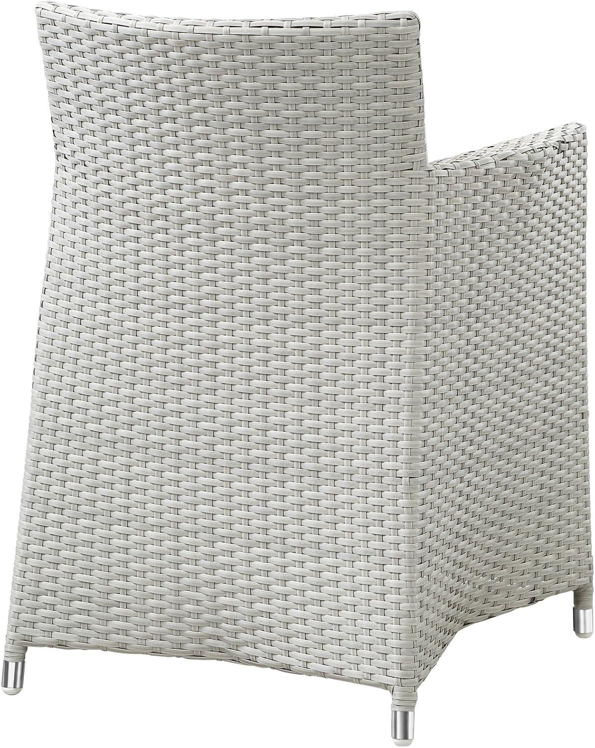 Modway Junction 18.5" Wicker / Rattan Outdoor Armchair in Gray/White