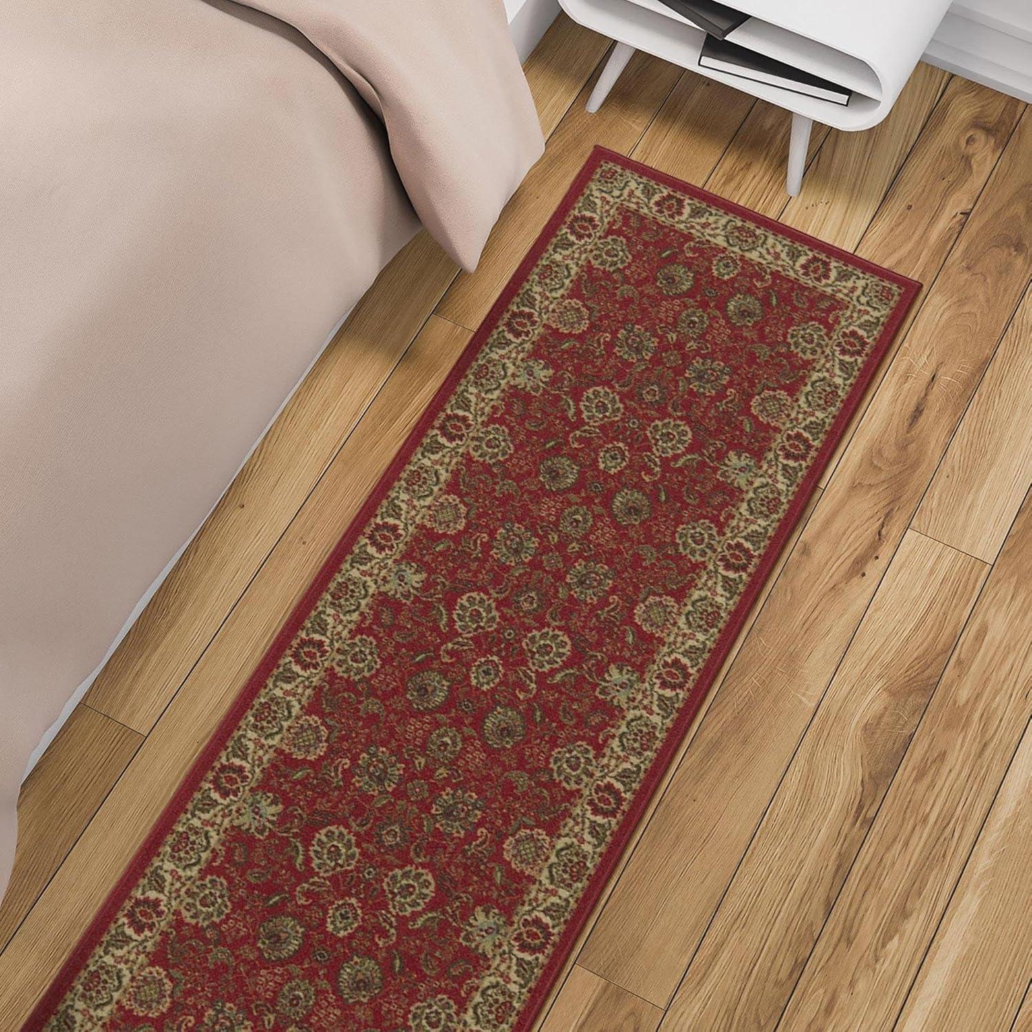 Ottohome Machine Washable Non-Slip Traditional Area Rug For Living Room, Hallway Runner, Entryway Rug