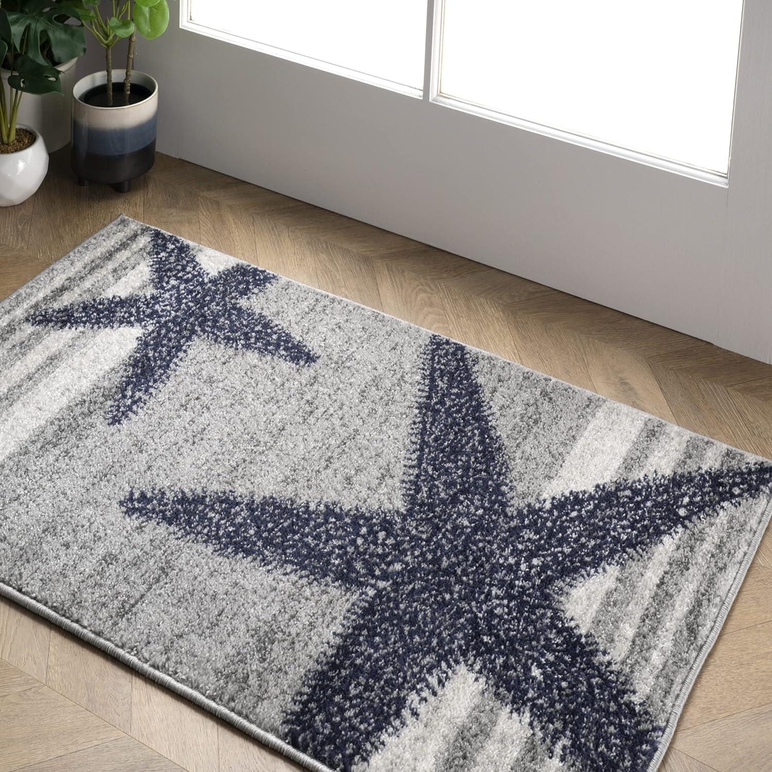 Thomas Paul Thomas Paul Starfish and Striped Gray Rug