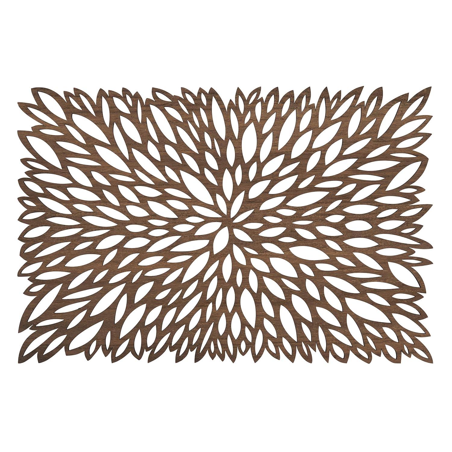 Saro Laser Cut Placemat Collection Floral Rectangle Placemat (Set of 4)