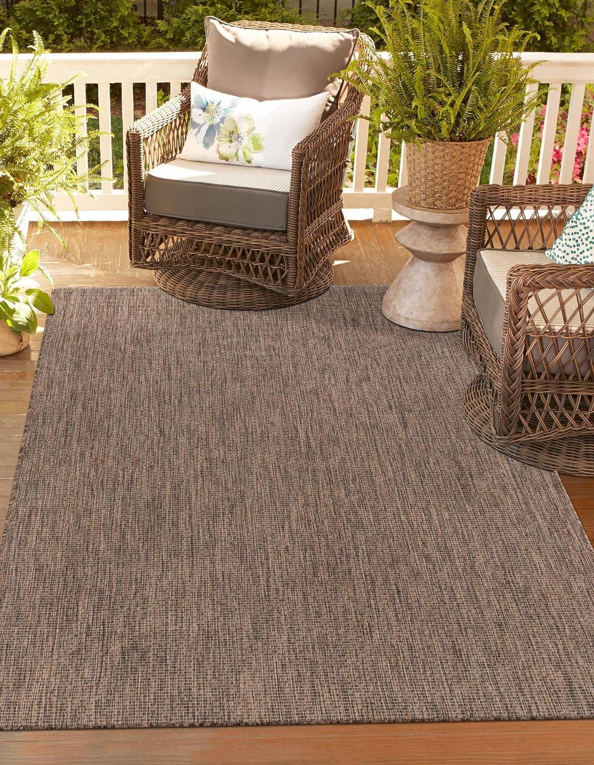 Unique Loom Outdoor Solid Solid Woven Area Rug