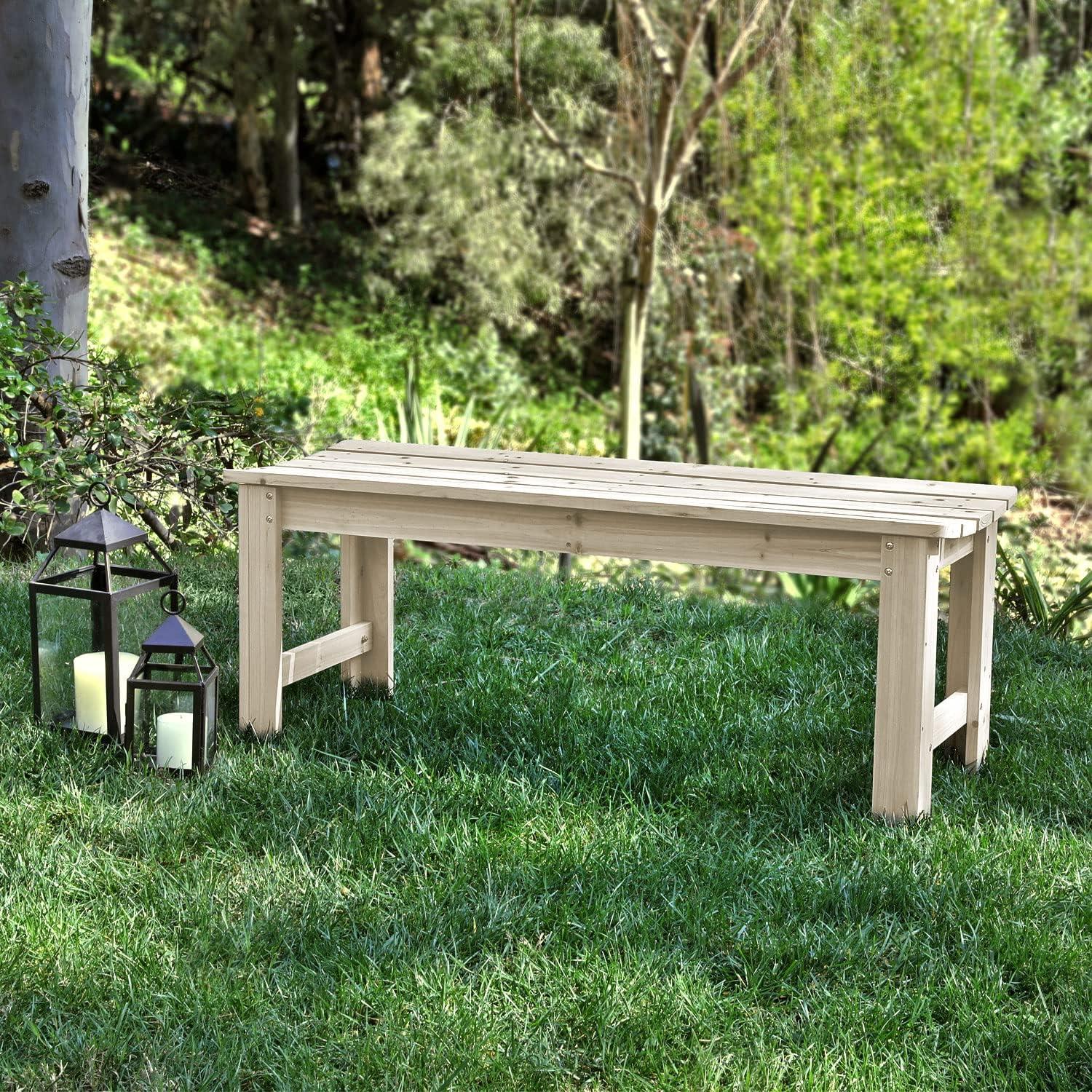 Shine Company 4 Ft. Backless Wooden Garden Bench, Natural