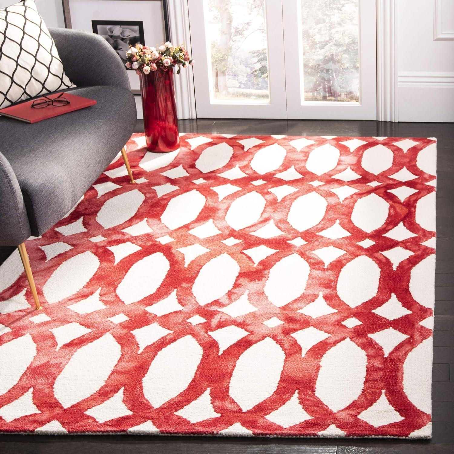 Dip Dye DDY675 Hand Tufted Accent Rug - Ivory/Red - 2'x3' - Safavieh.