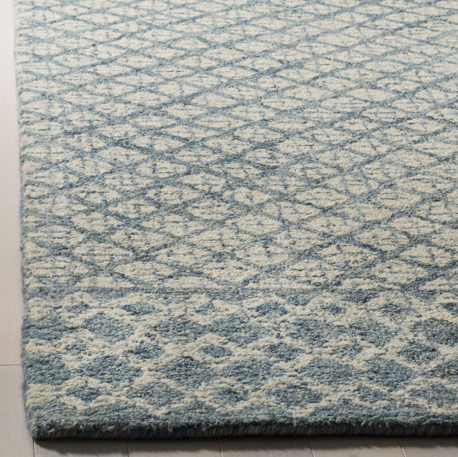 Abstract ABT203 Handmade Indoor Area Rug - Blue/Ivory - 6'x9' - Safavieh