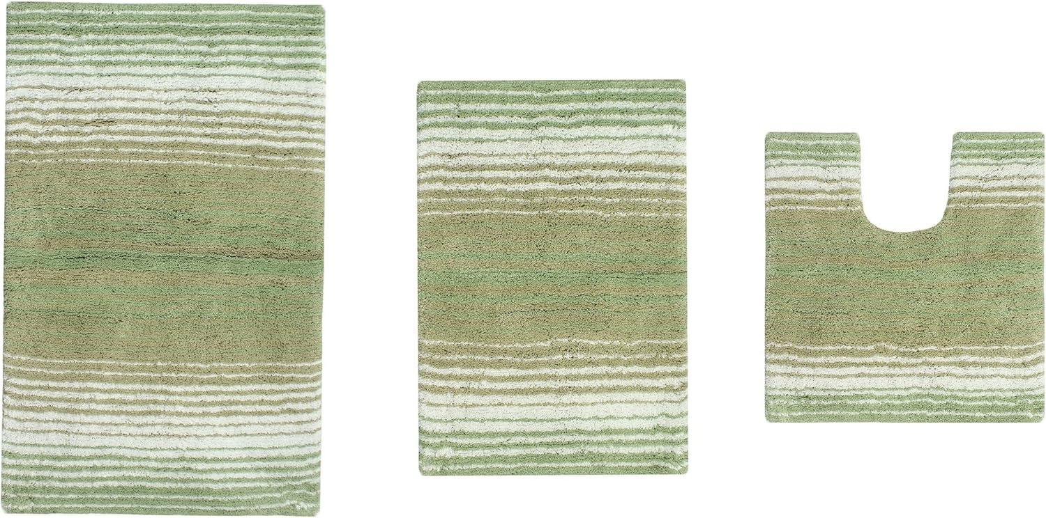 100% Cotton Gradiation Collection Machine Washable 3-Pcs Set with Contour, Sage