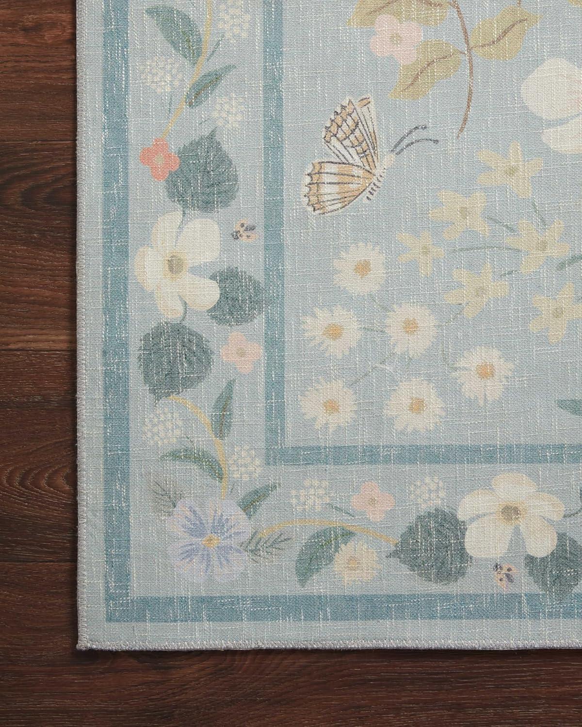 Rifle Paper Co. x Loloi Floral Willow Sky Area Rug