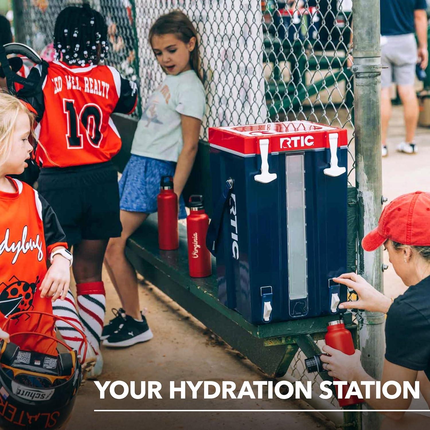 RTIC Halftime Water Cooler, 3 Gallon Hard-Sided Water Cooler, Patriot