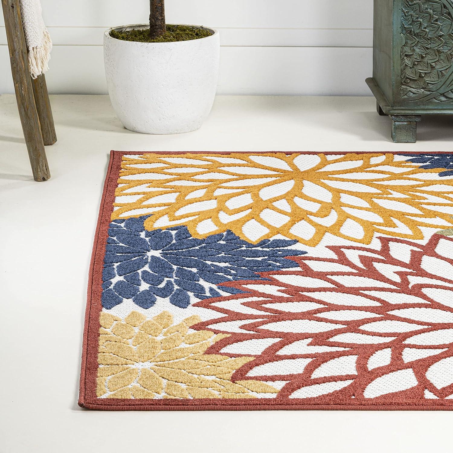 Minori Floral Indoor/Outdoor Runner Rug - JONATHAN Y