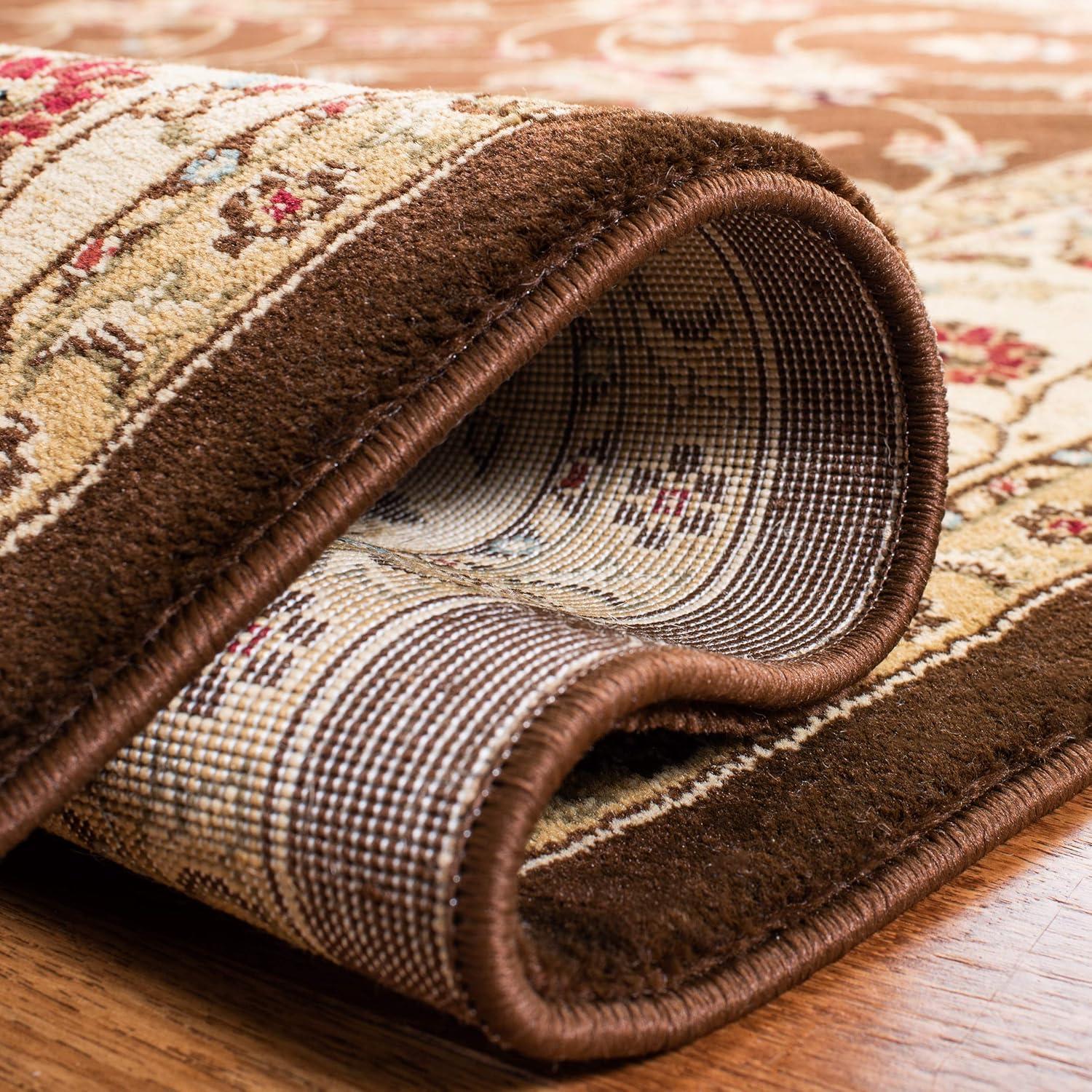 Lyndhurst LNH553 Power Loomed Area Rug - Brown/Ivory - 5'3"x7'6" - Safavieh
