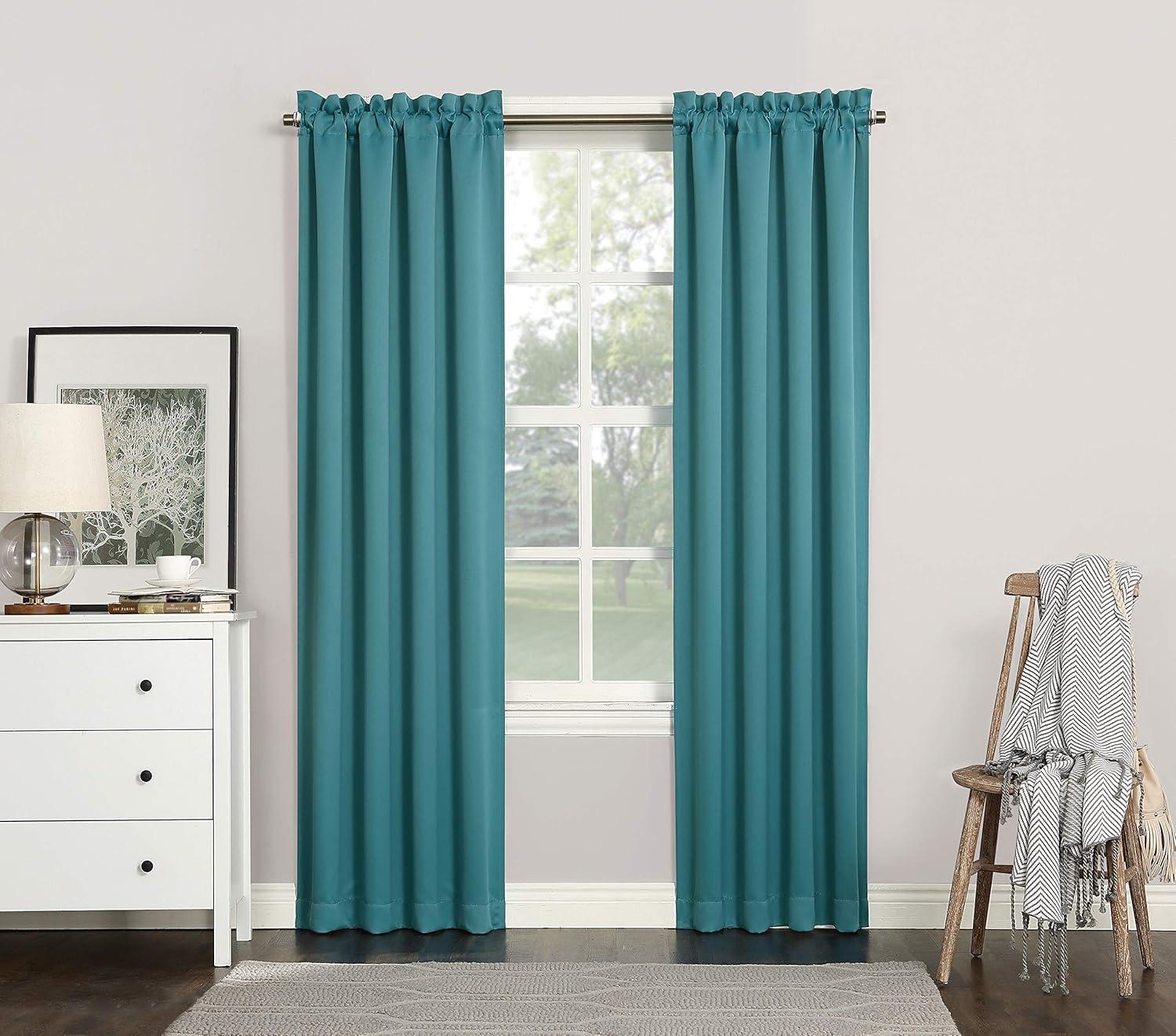 Sun Zero Blackout Kenneth Energy Saving Rod Pocket Curtain Panel