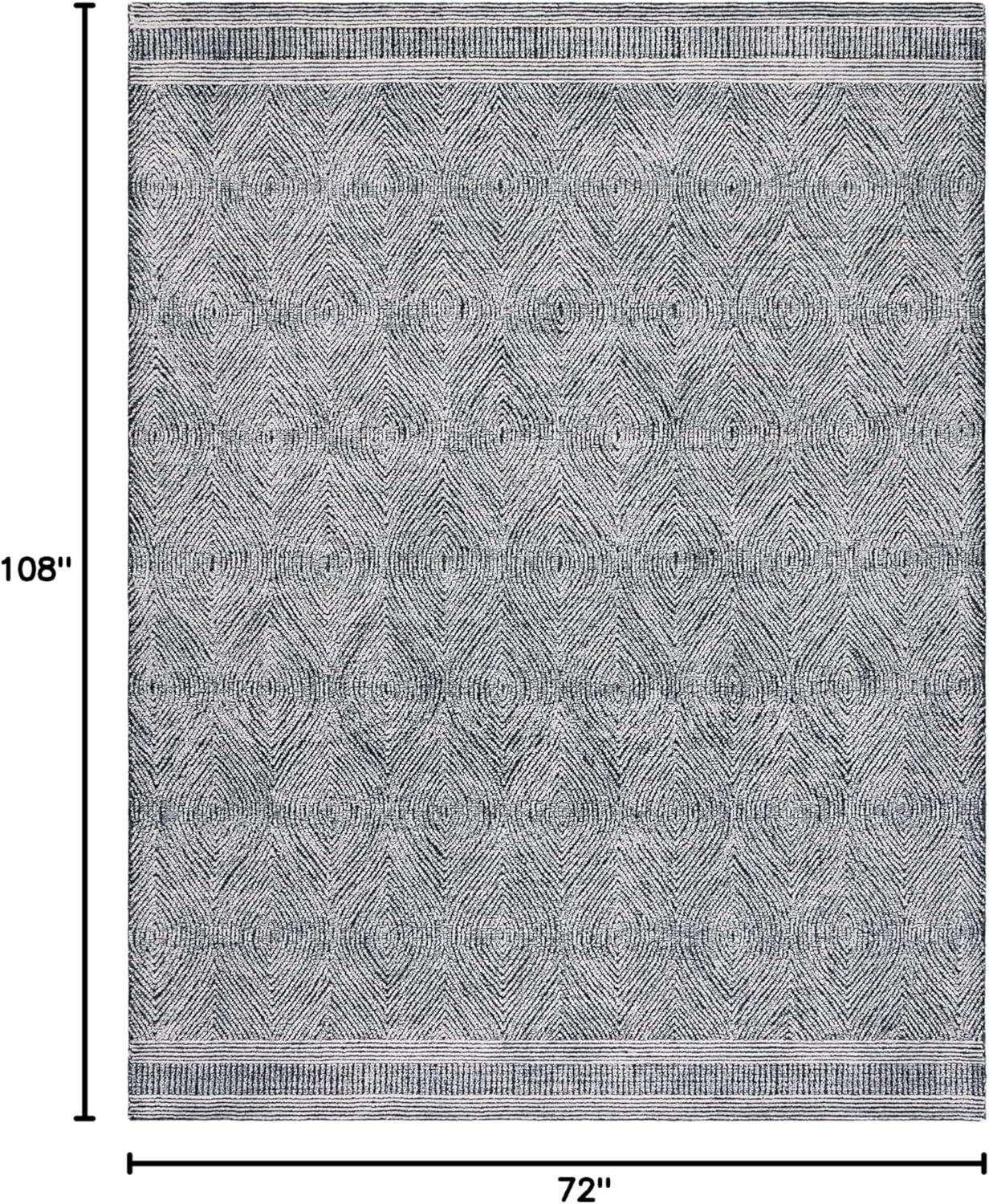 Abstract ABT340 Handmade Indoor Area Rug - Ivory/Charcoal - 6'x9' - Safavieh