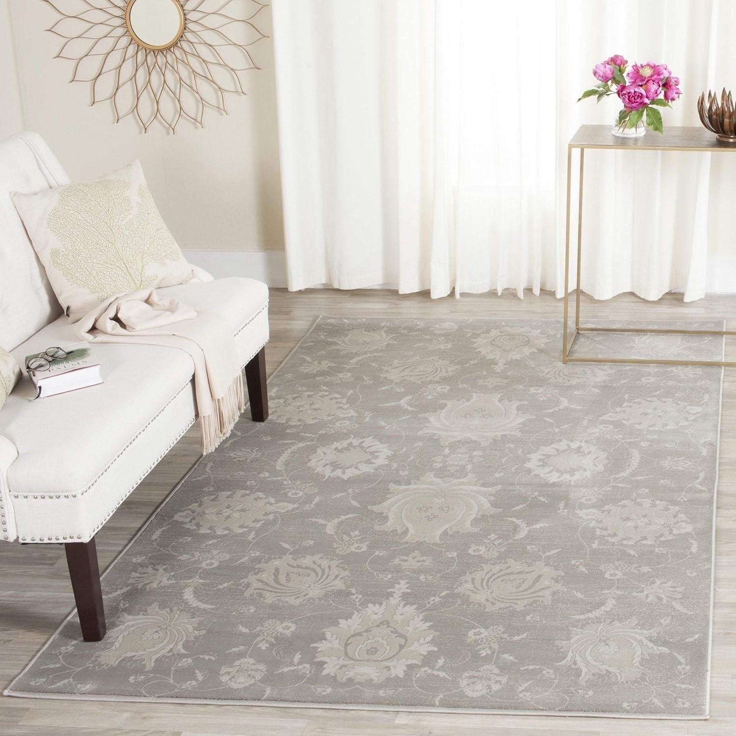 SAFAVIEH Vintage Clemence Floral Area Rug, Grey/Ivory, 6'7" x 9'2"