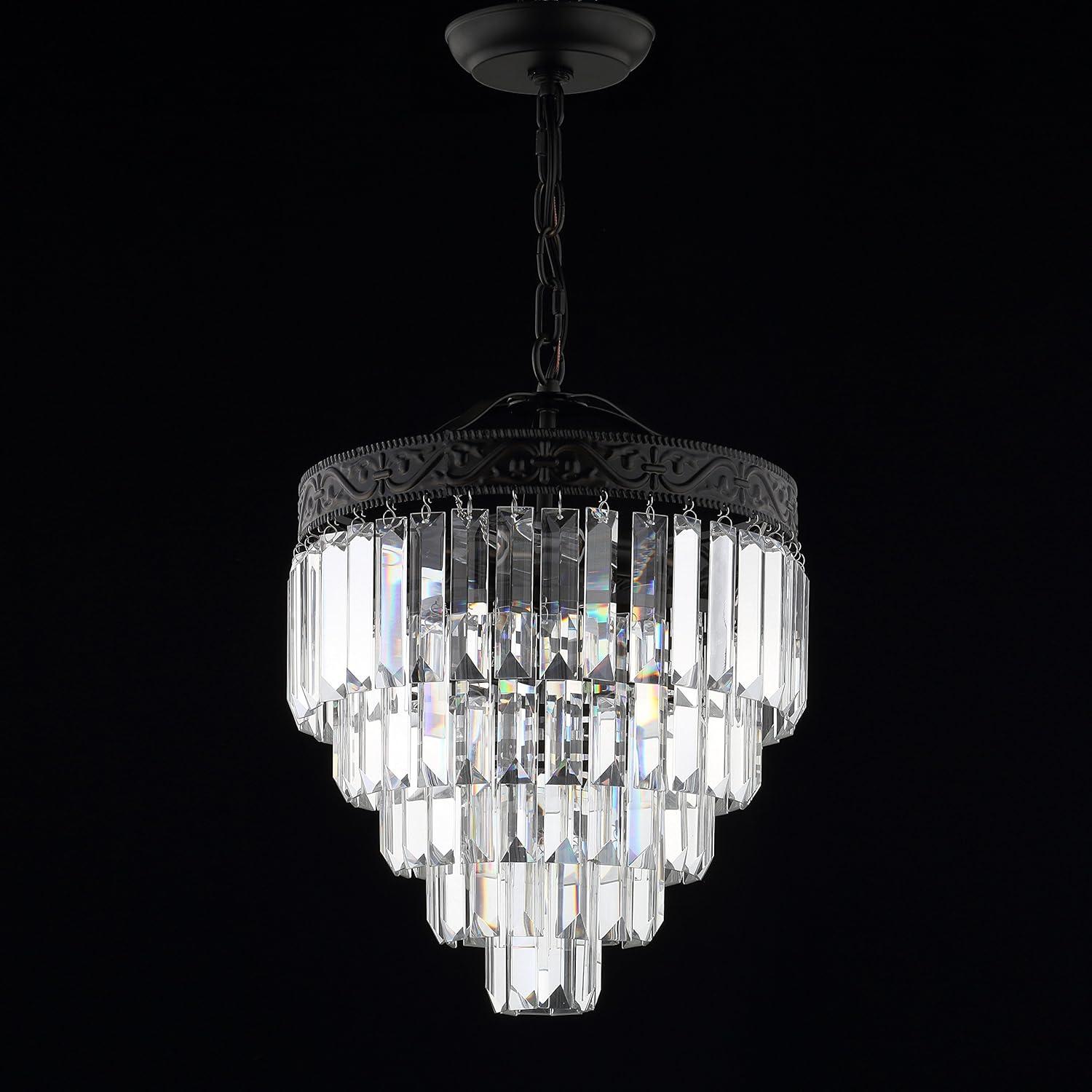 Wyatt Classic 12" Bronze Crystal LED Chandelier