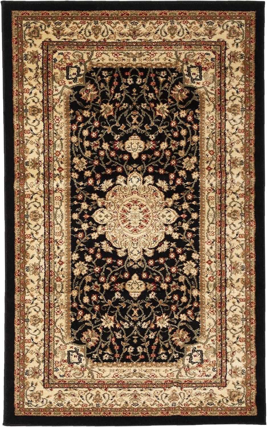 Lyndhurst LNH213 Power Loomed Area Rug - Black/Ivory - 4'x6' - Safavieh.