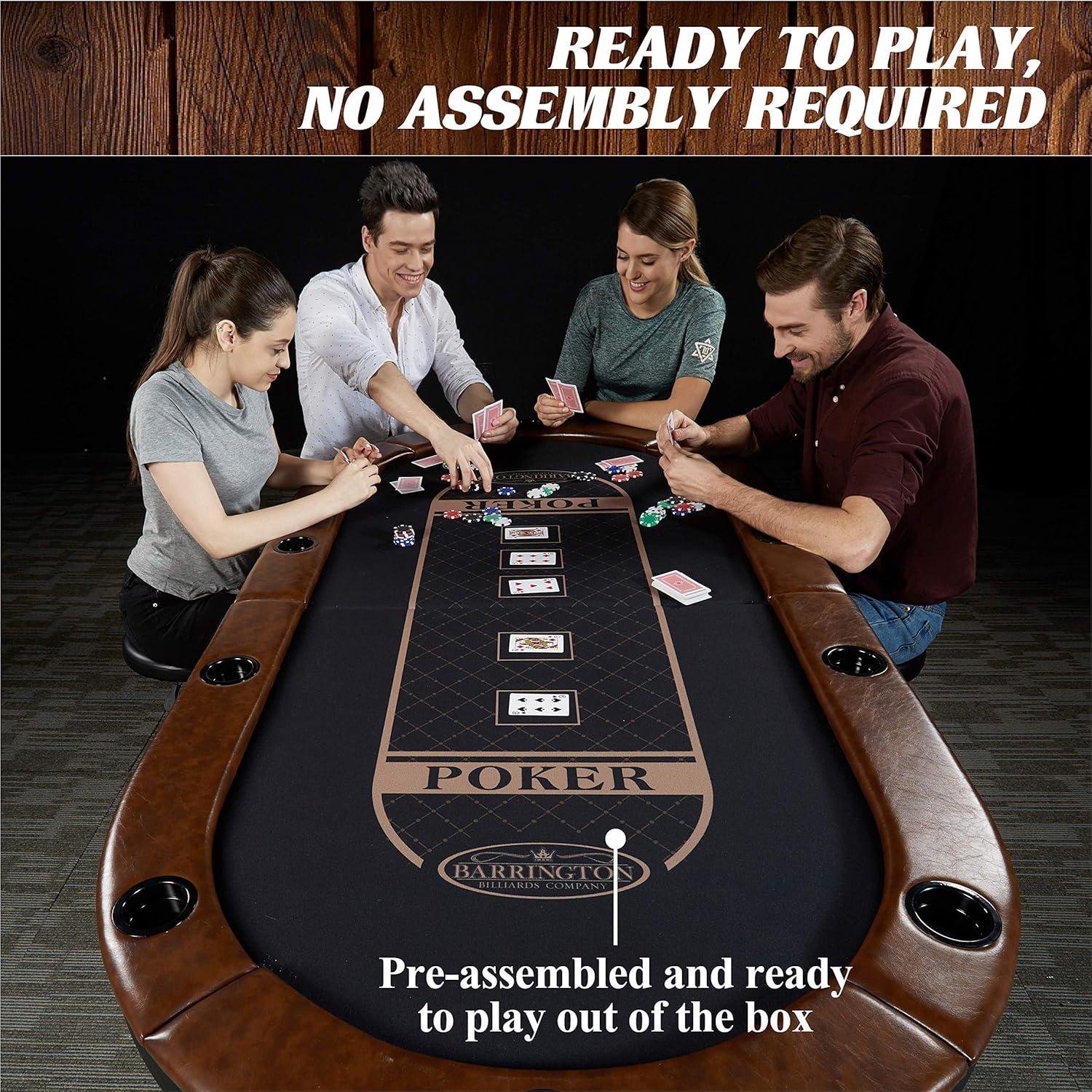 Charleston Premium Texas Hold'em 84" 10 - Player Poker Table