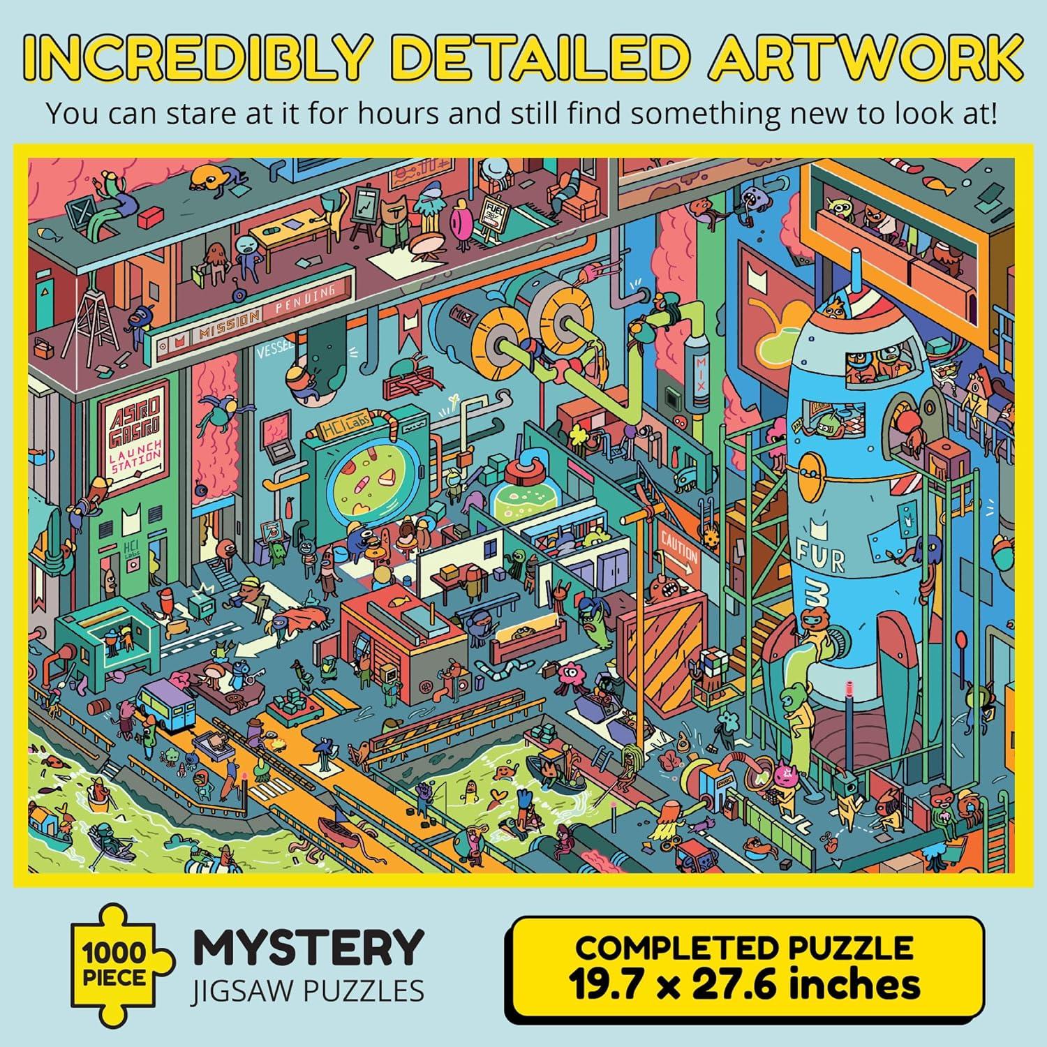 Mystery Jigsaw Puzzle-1,000 Pcs Mystery Puzzle with Storytelling Comics, Secret Ending-1000 Piece Puzzle for Adults & Kids –19.7'' x 27.6'' Frameable Magic Art (Beyond The Kelp)