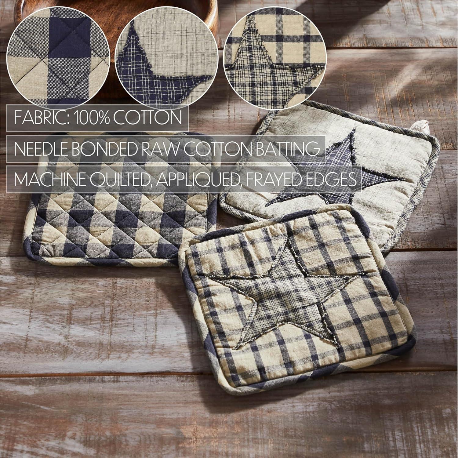 VHC Brands My Country Patchwork Cotton Pot Holder Set