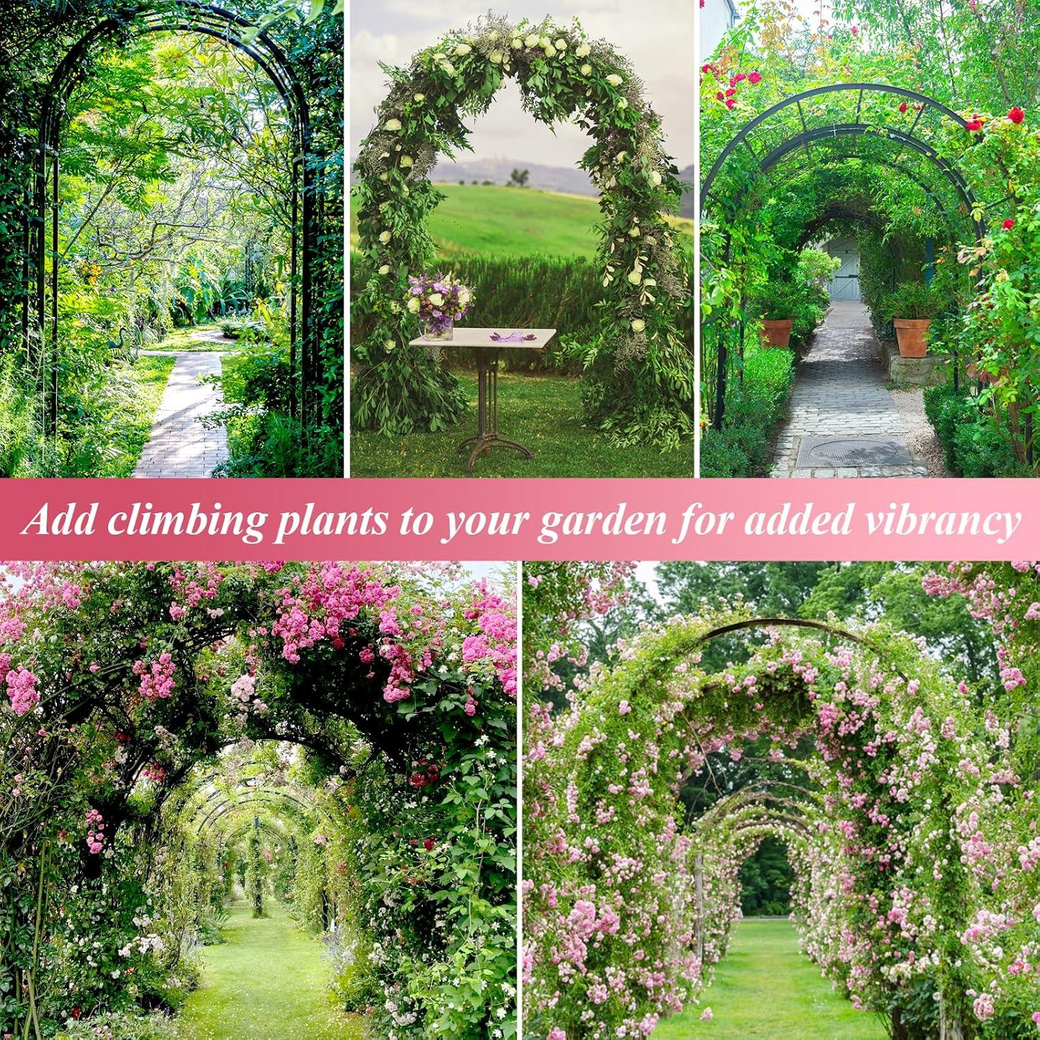 Thickened Tube Garden Arch Trellis - 4.6ft Wide x 7.9ft High or 7.6ft Wide x 6.4ft High - Garden Trellis for Climbing Plants - Stable Garden Arbor, Wedding Arch Decorations, Birthday Party Decoration