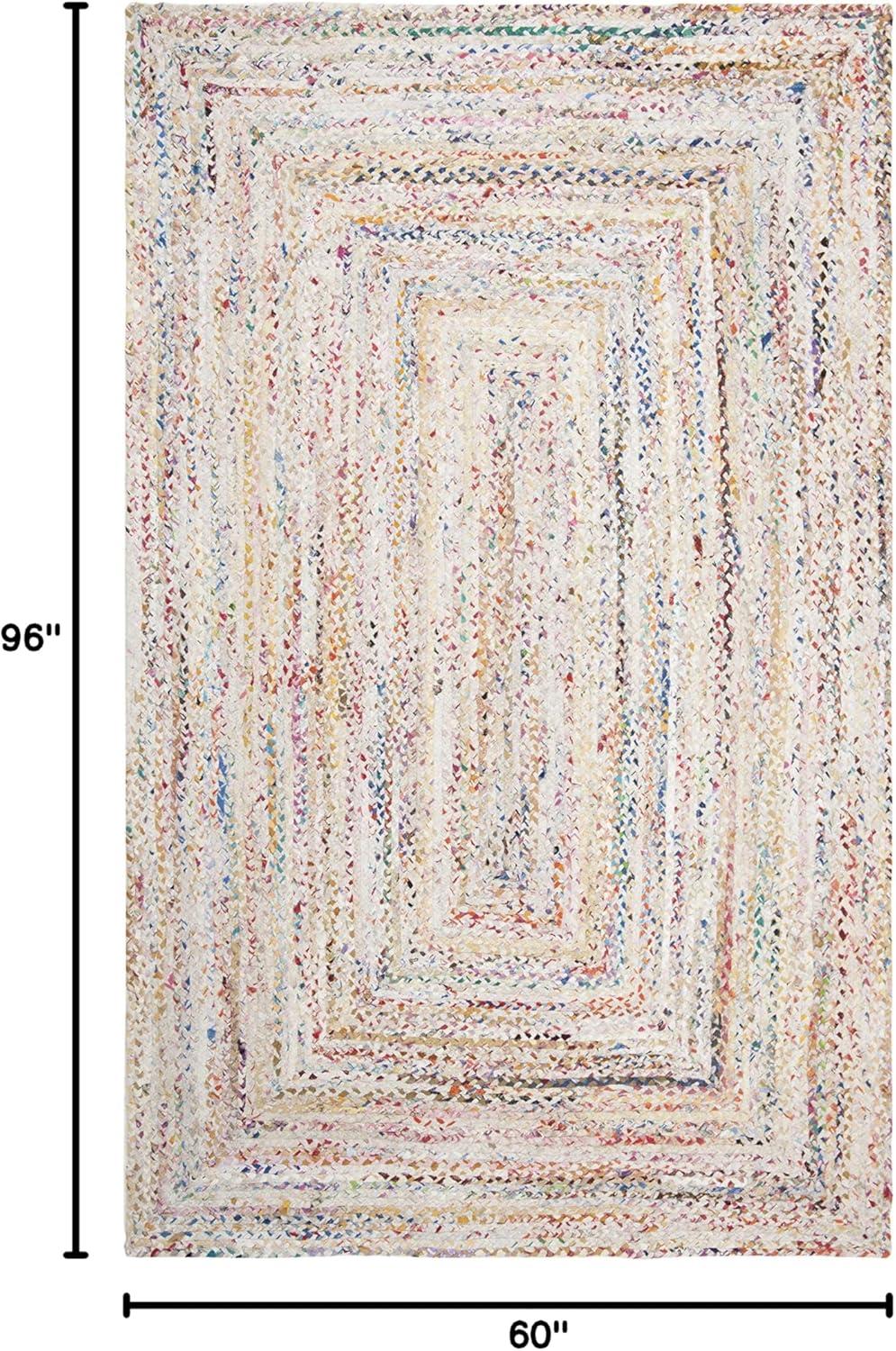 Braided BRD210 Hand Woven Area Rug - Ivory/Multi - 5'x8' - Safavieh.