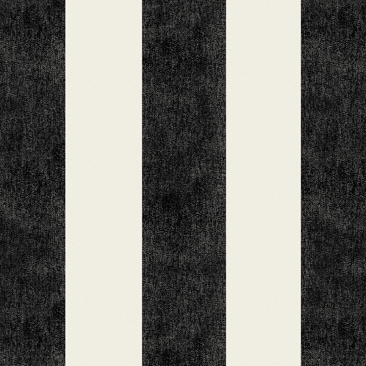 Arden Selections ProFoam Performance Outdoor Seat Cushion 19 x 20, Onyx Black Cabana Stripe