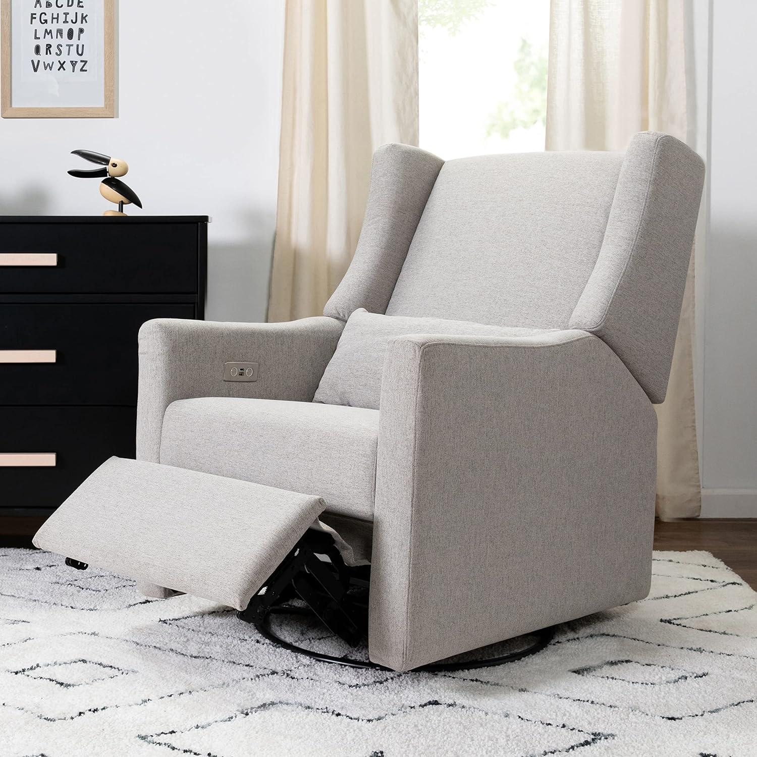 Eco-Weave Grey Performance Swivel Reclining Armchair with USB