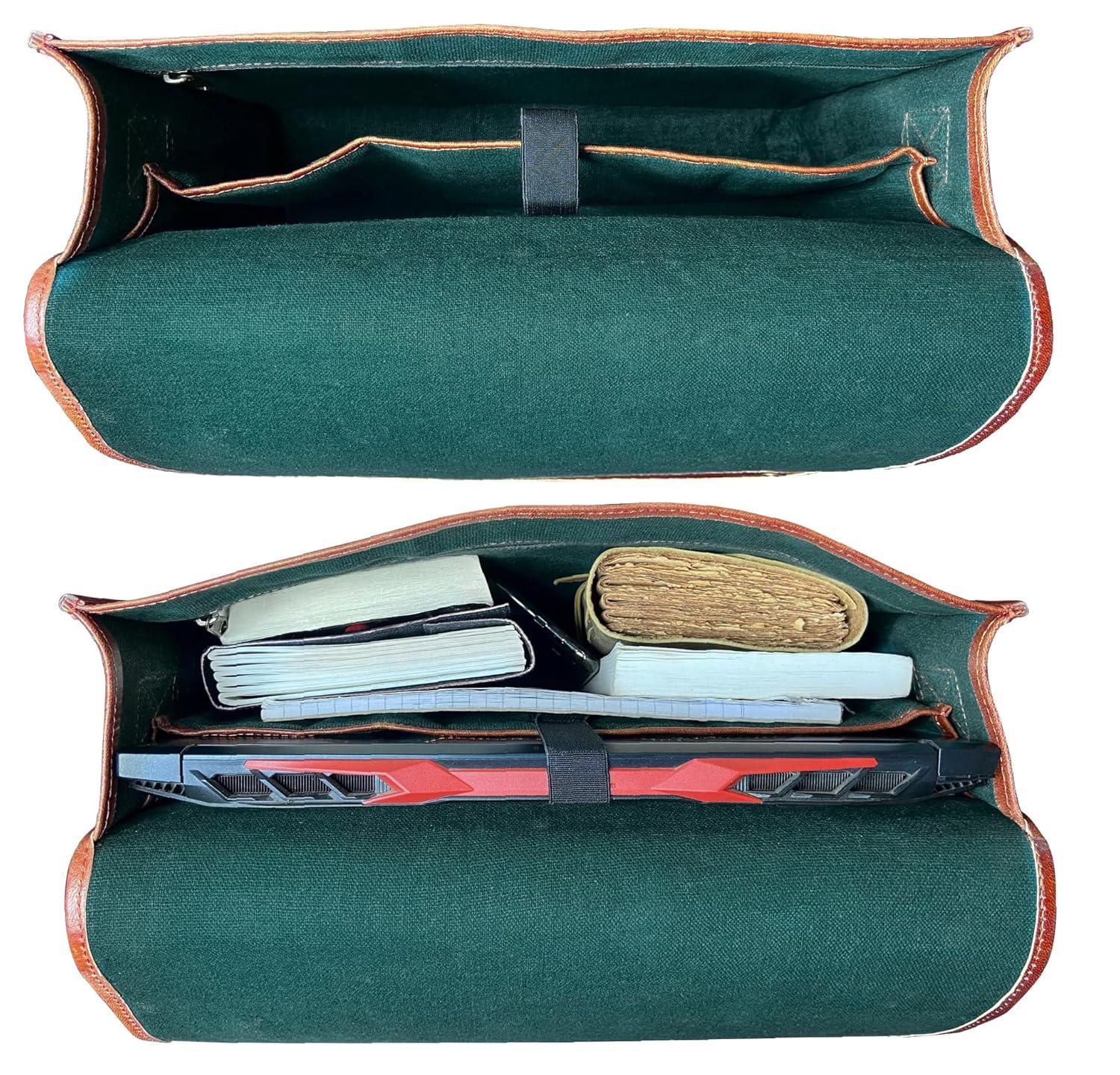 Messenger Bag Genuine Leather (Unisex, Adults, Brown, Medium) by Vintage Gallery!!