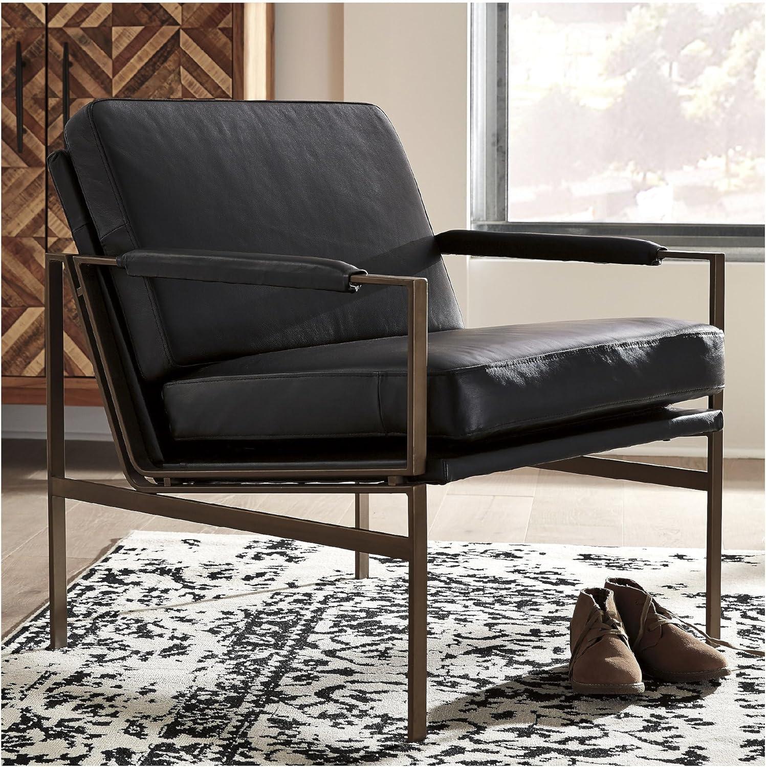 Signature Design by Ashley Contemporary Puckman Accent Chair Black