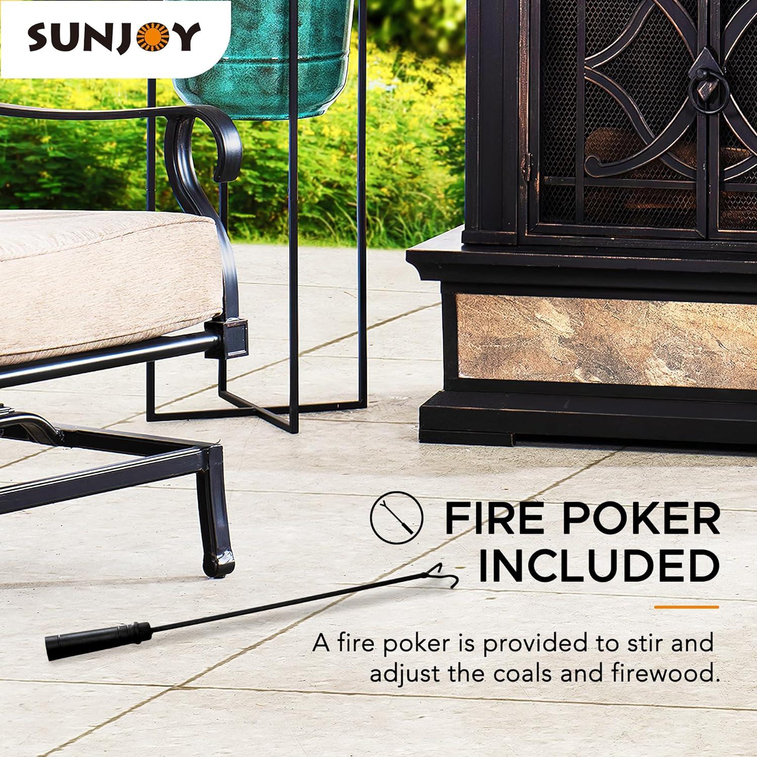 Sunjoy Heirloom 4.7H ft. Wood Burning Outdoor Fireplace