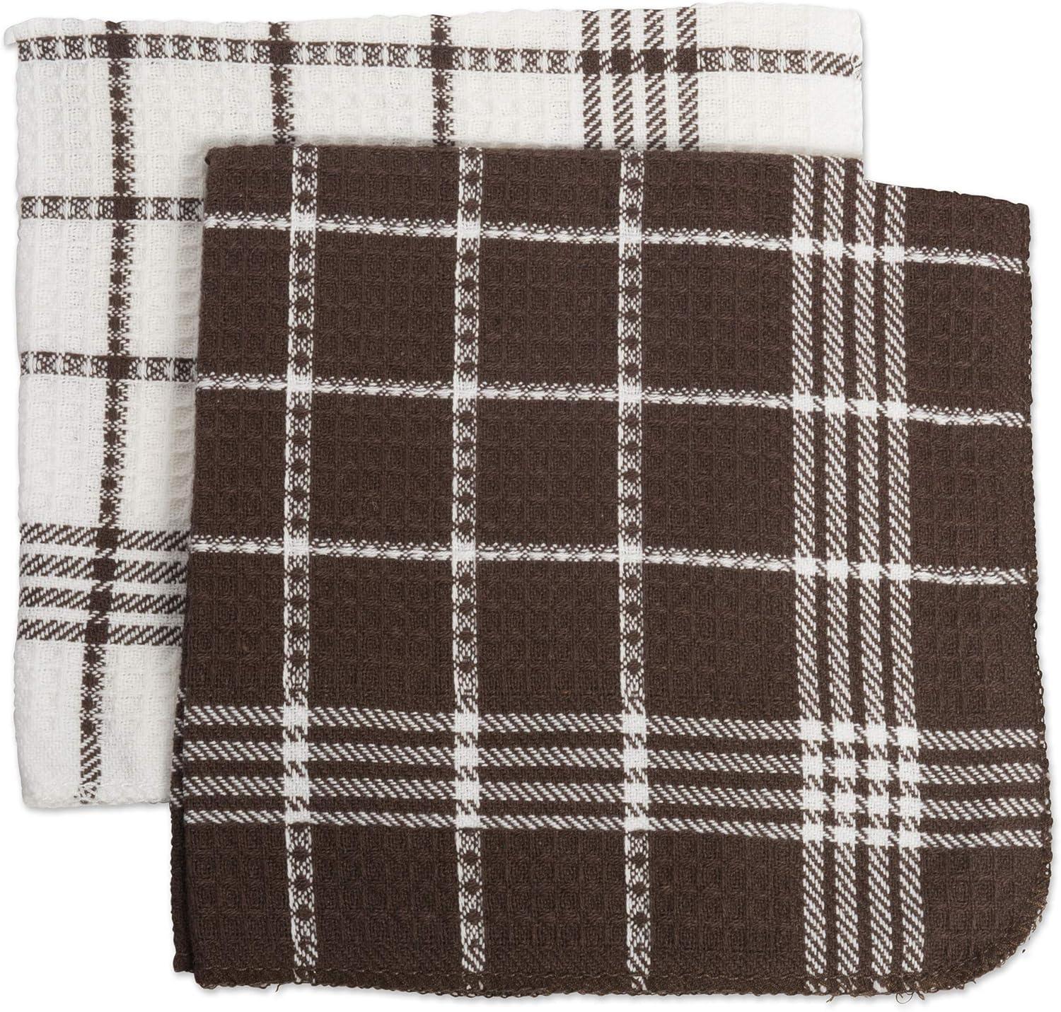 Design Imports  Mocha Waffle Weave Dishcloth - Set of 12
