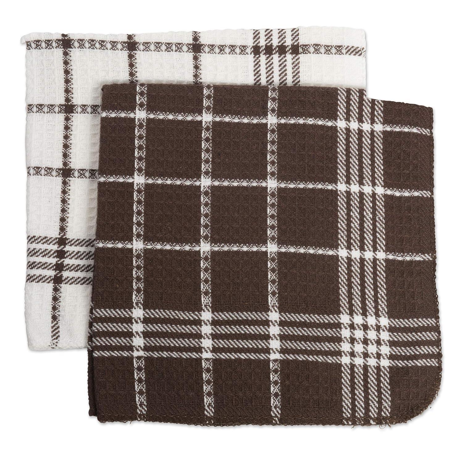 Design Imports  Mocha Waffle Weave Dishcloth - Set of 12