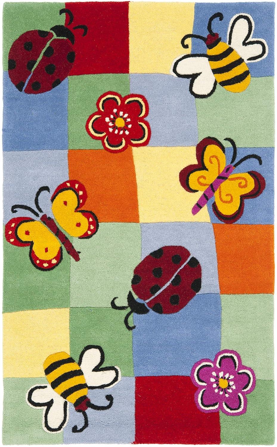 SAFAVIEH Kids Dorris Butterflies and Flowers Area Rug, Multi, 3' x 5'