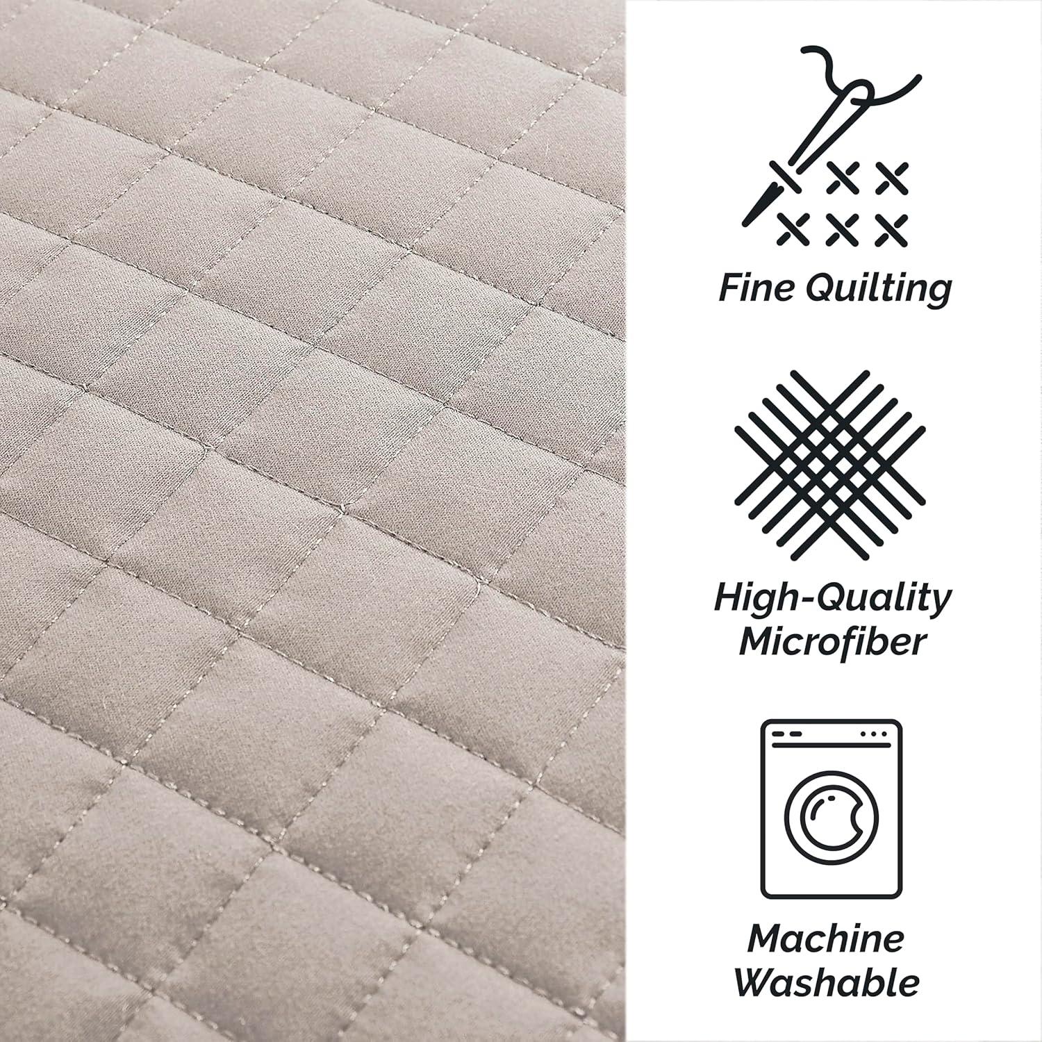 Southshore Fine Living, Inc. Pillow Shams King Size Set of 2, Large 20"x36" Sage Green Pillow Covers for King Size Pillows, Luxury Quilted Sham Covers to Complement Home Decor, Sage Green