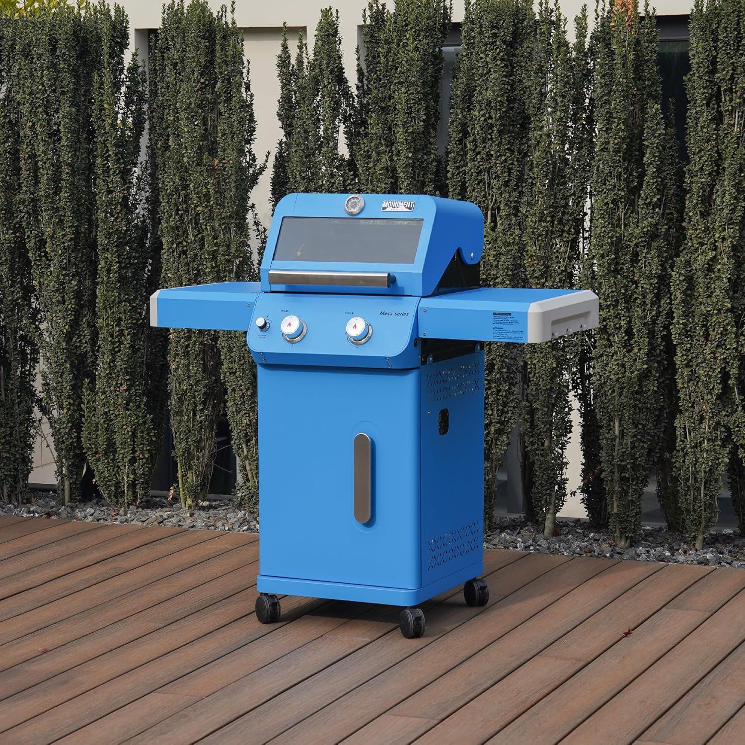 Monument Grills Mesa Series 2-Burner Free Standing Stailless Liquid Propane 24000 BTU Gas Grill with Cabinet