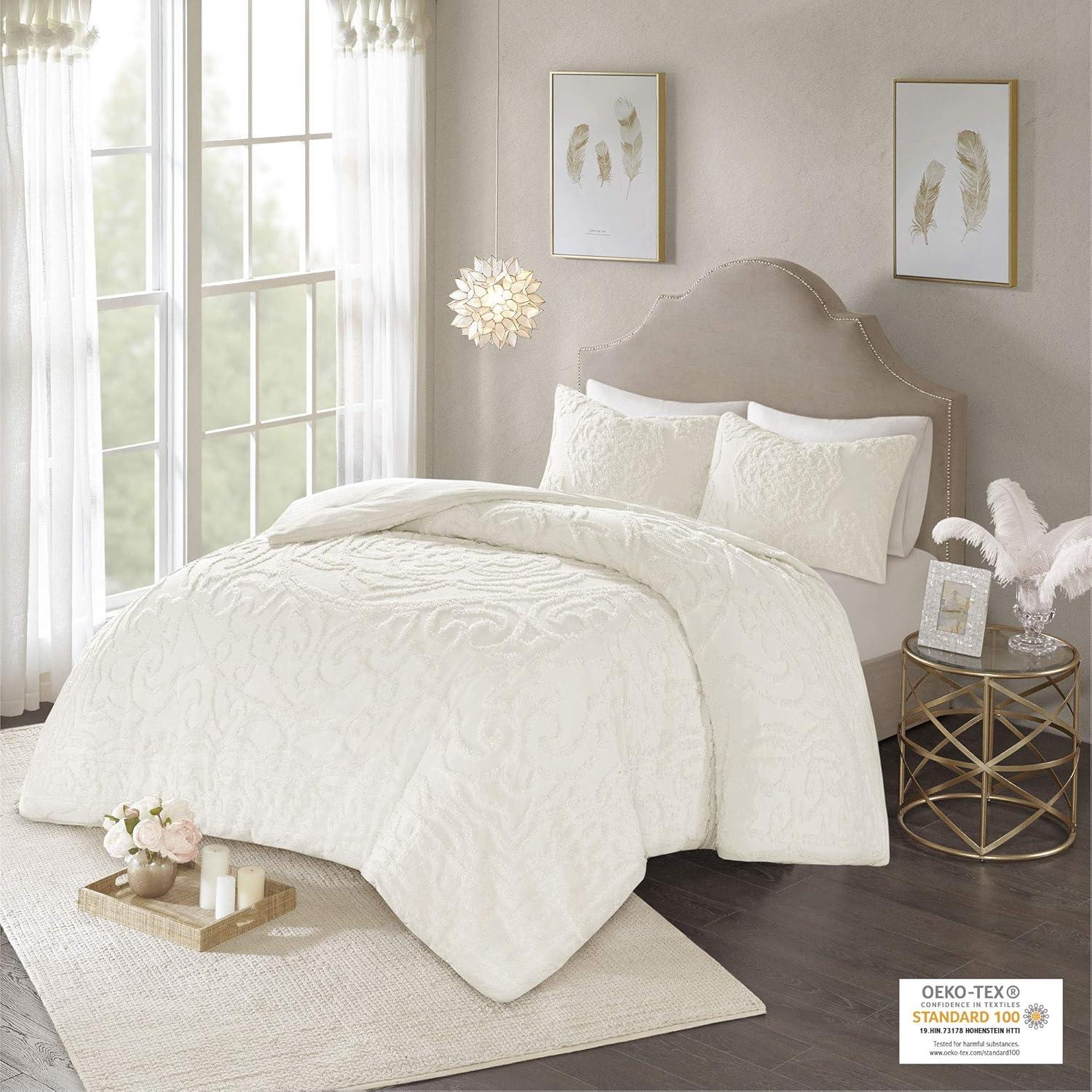 Laetitia Tufted Cotton Chenille Medallion Comforter Set