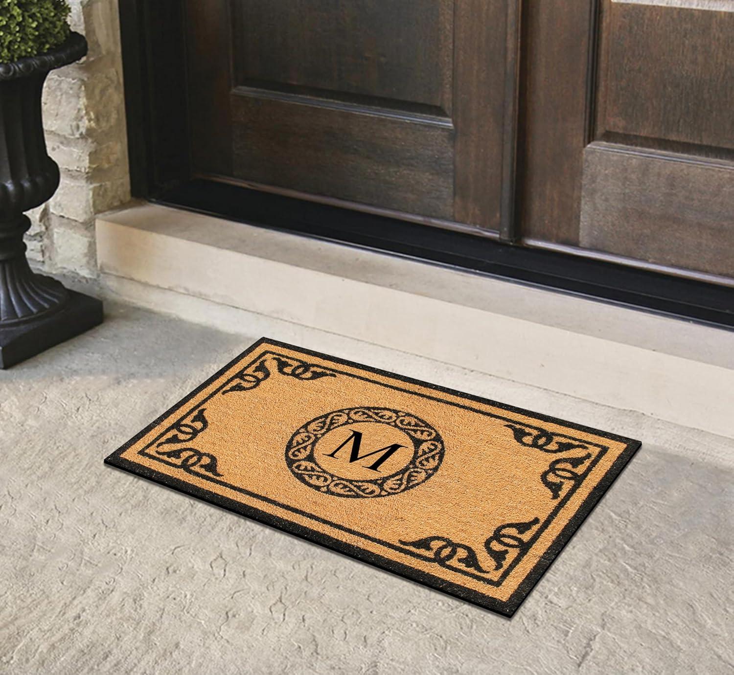A1HC First Impression Hand Crafted by Artisans Geneva Monogrammed Entry Doormat, 24"X39" M