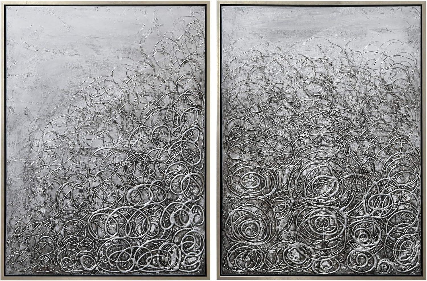 Empire Art Direct Circular Logic Textured Metallic Hand Painted Diptych Wall Art, 48" x 36" x 1.5", Ready to Hang