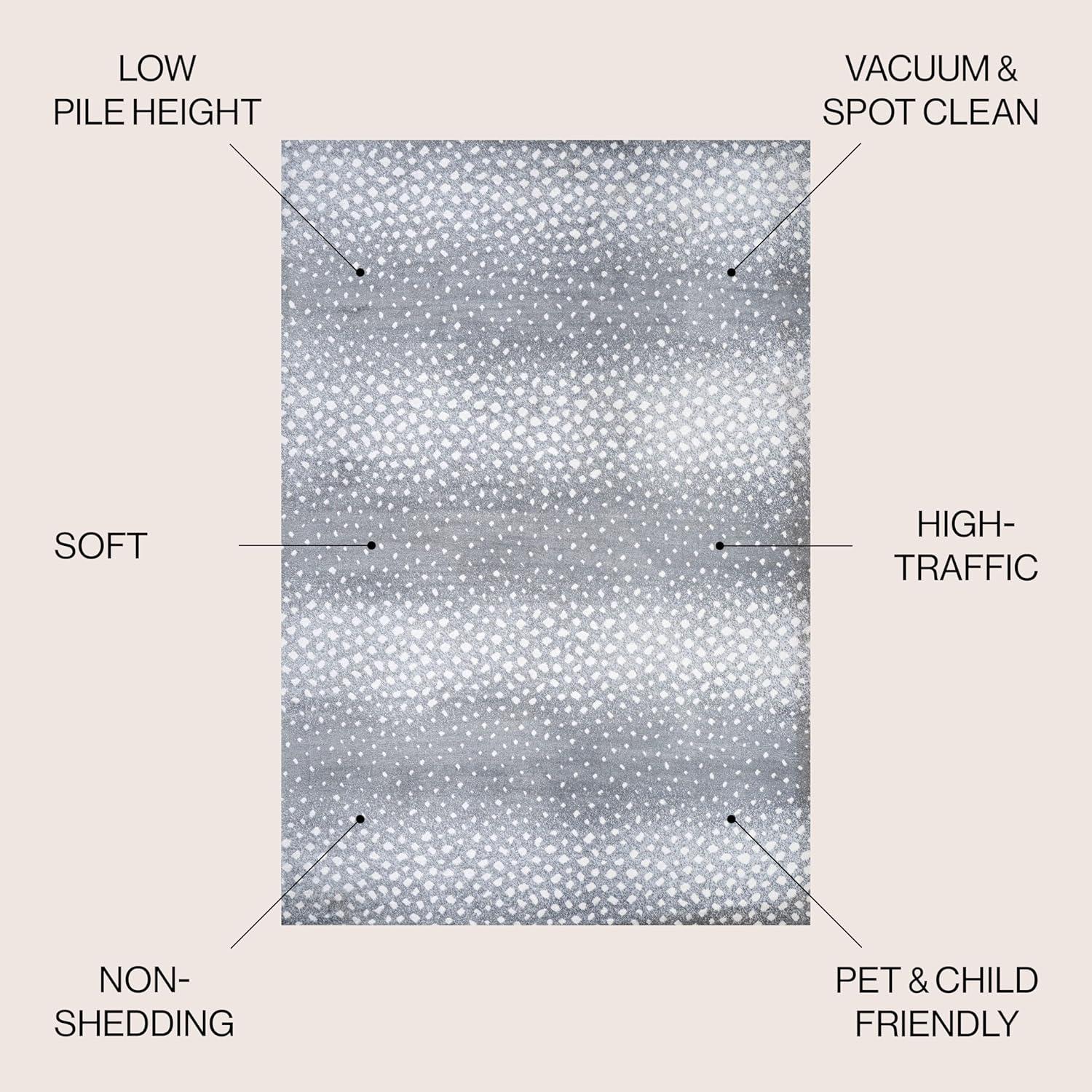 3'x 5' Antelope Modern Animal Area Rug, Gray/Cream - JONATHAN Y