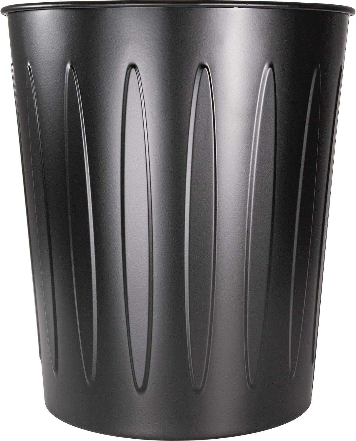 Genuine Joe Steel 6 Gallon Fire-safe Trash Can - 6 gal Capacity - 14" Height x 13" Depth - Metal, Steel - Black  GJO5889