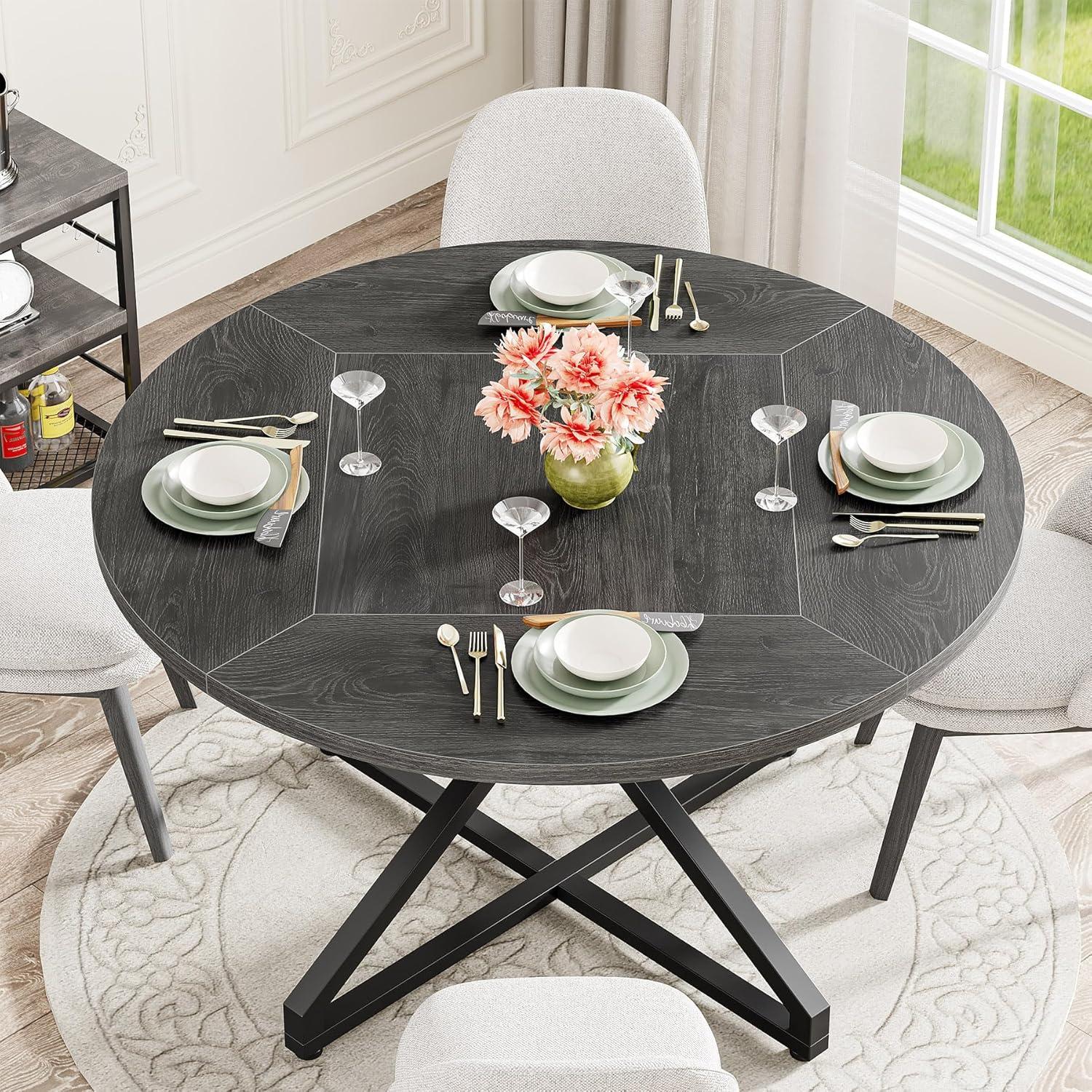 Millwood Pines 47 Inch Round Dining Table For 4-6 People