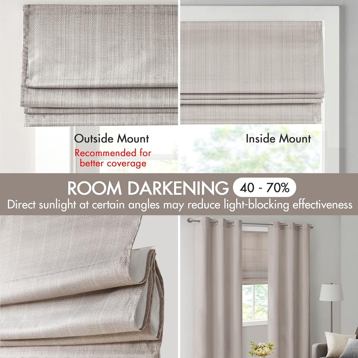 Galen Basketweave Cordless Room Darkening Roman Shade