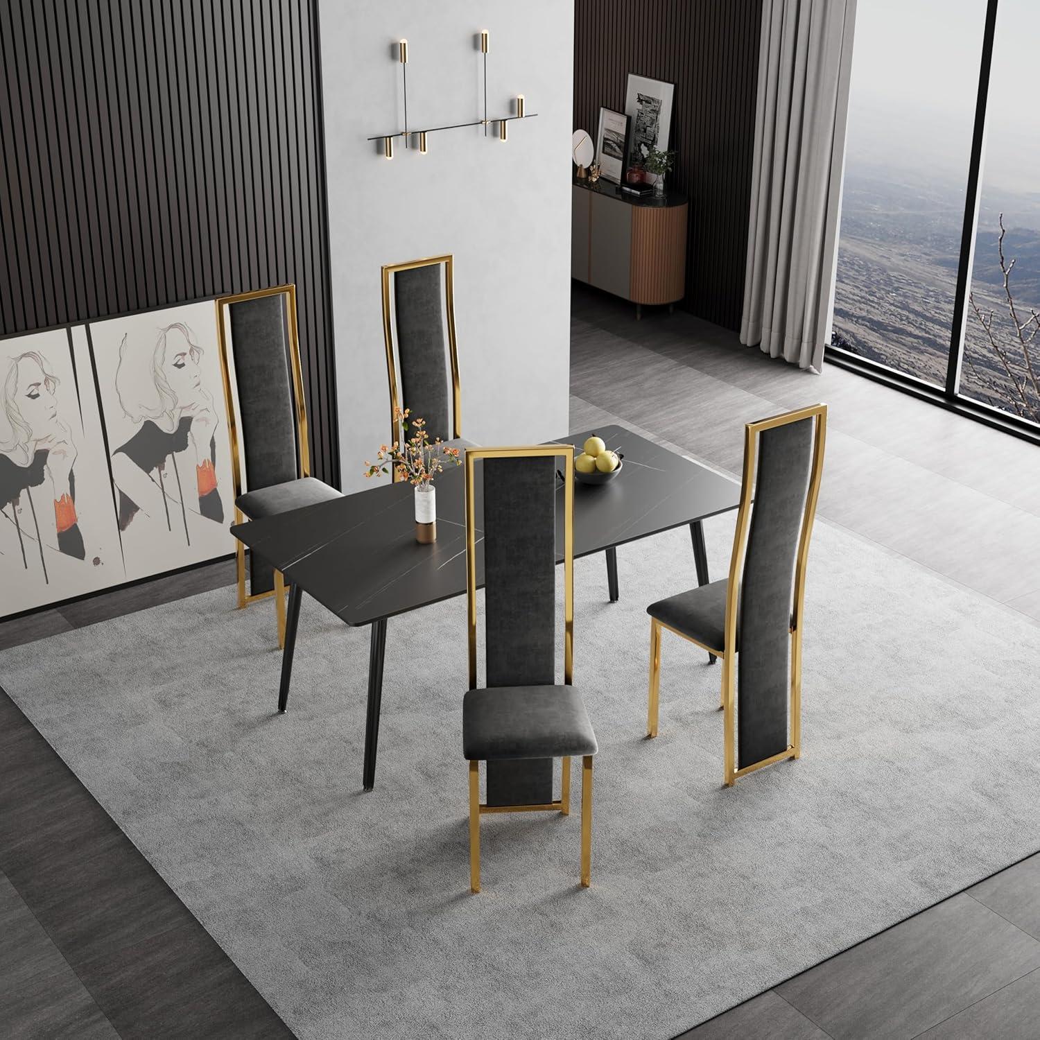 MIFI White Velvet Dining Chairs Set of 2, High-back , Kitchen & Dining Room Chairs , Sillas De Comedor ,Fabric Upholstered, Silver Chrome Metal Legs (White, 2 Pcs)