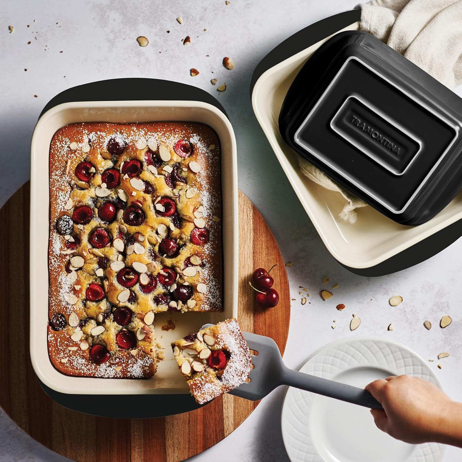 Tramontina Tramontina Mae 3-piece Ceramic Porcelain Baking Pans Set, Non Stick Casserole Dishes For Oven, Rectangular Bakeware For Lasagna, Cakes And Loafs