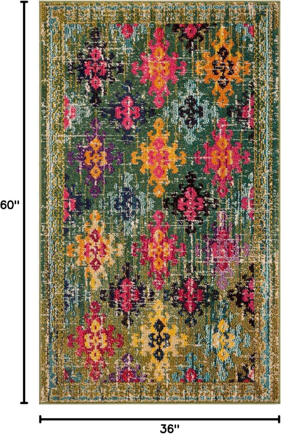 Monaco MNC244 Power Loomed Indoor Accent Rug - Green/Multi - 3'x5' - Safavieh.