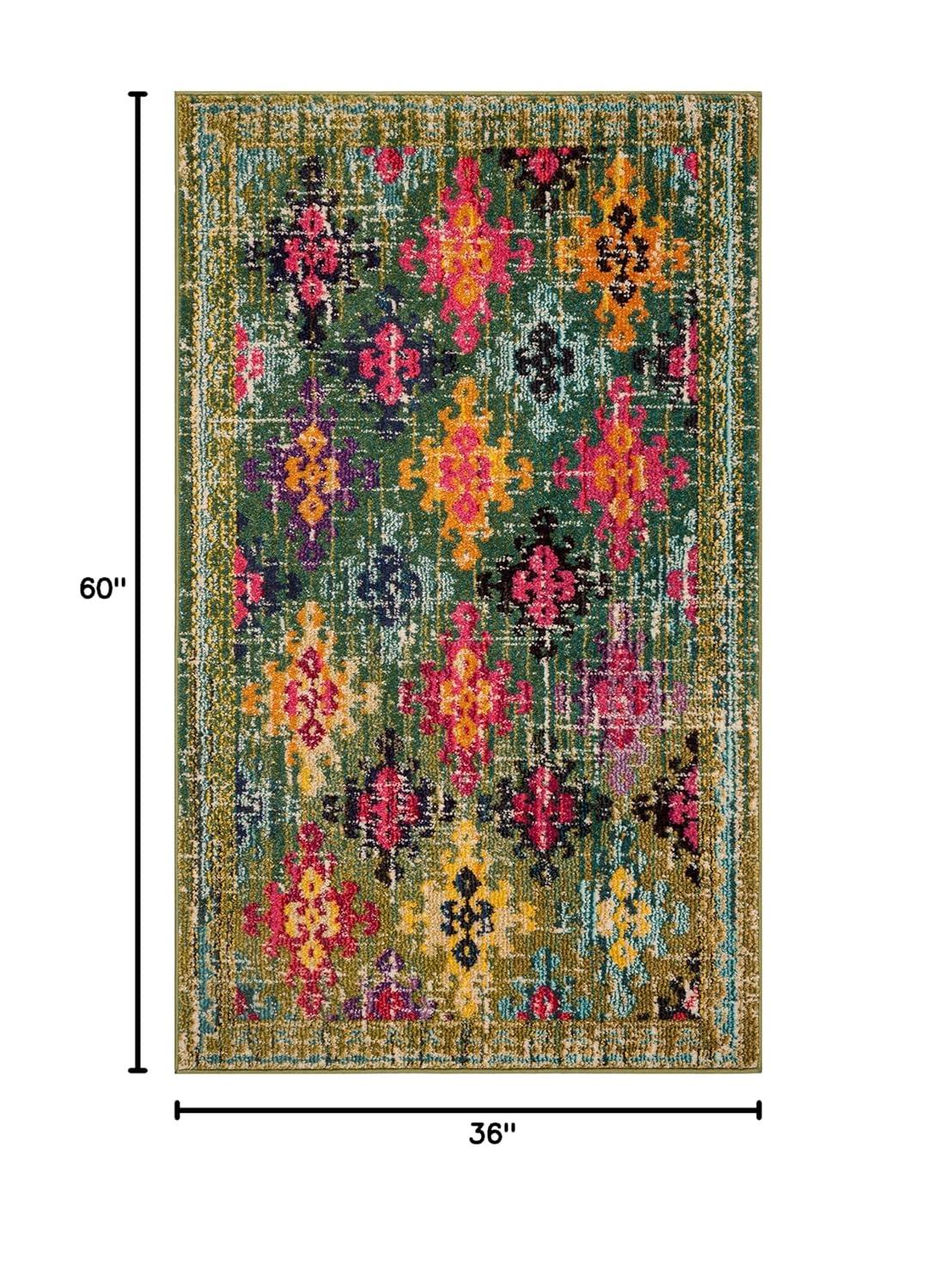 Monaco MNC244 Power Loomed Indoor Accent Rug - Green/Multi - 3'x5' - Safavieh.