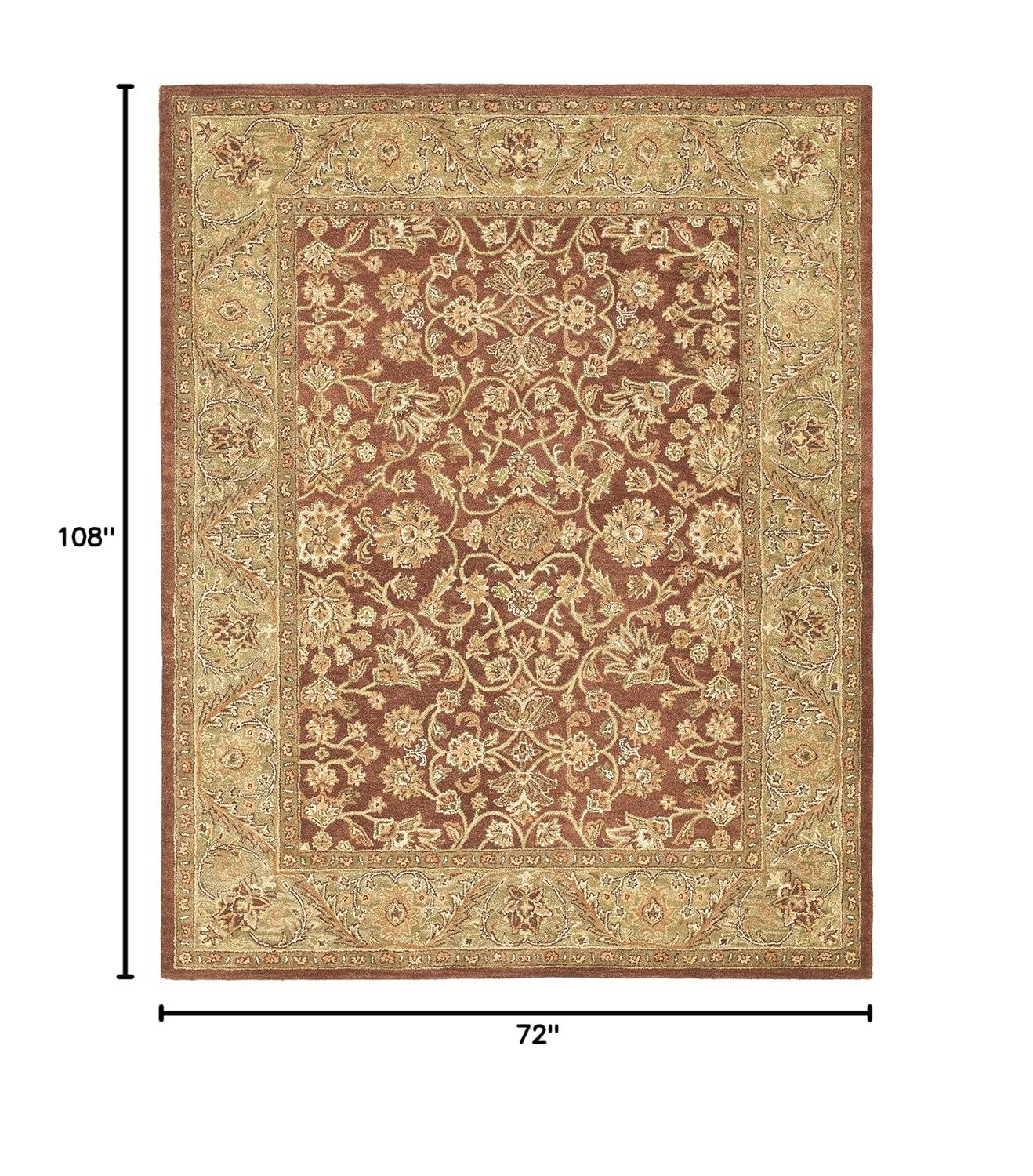 SAFAVIEH Golden Jaipur Dreda Border Wool Area Rug, Rust/Green, 6' x 9'