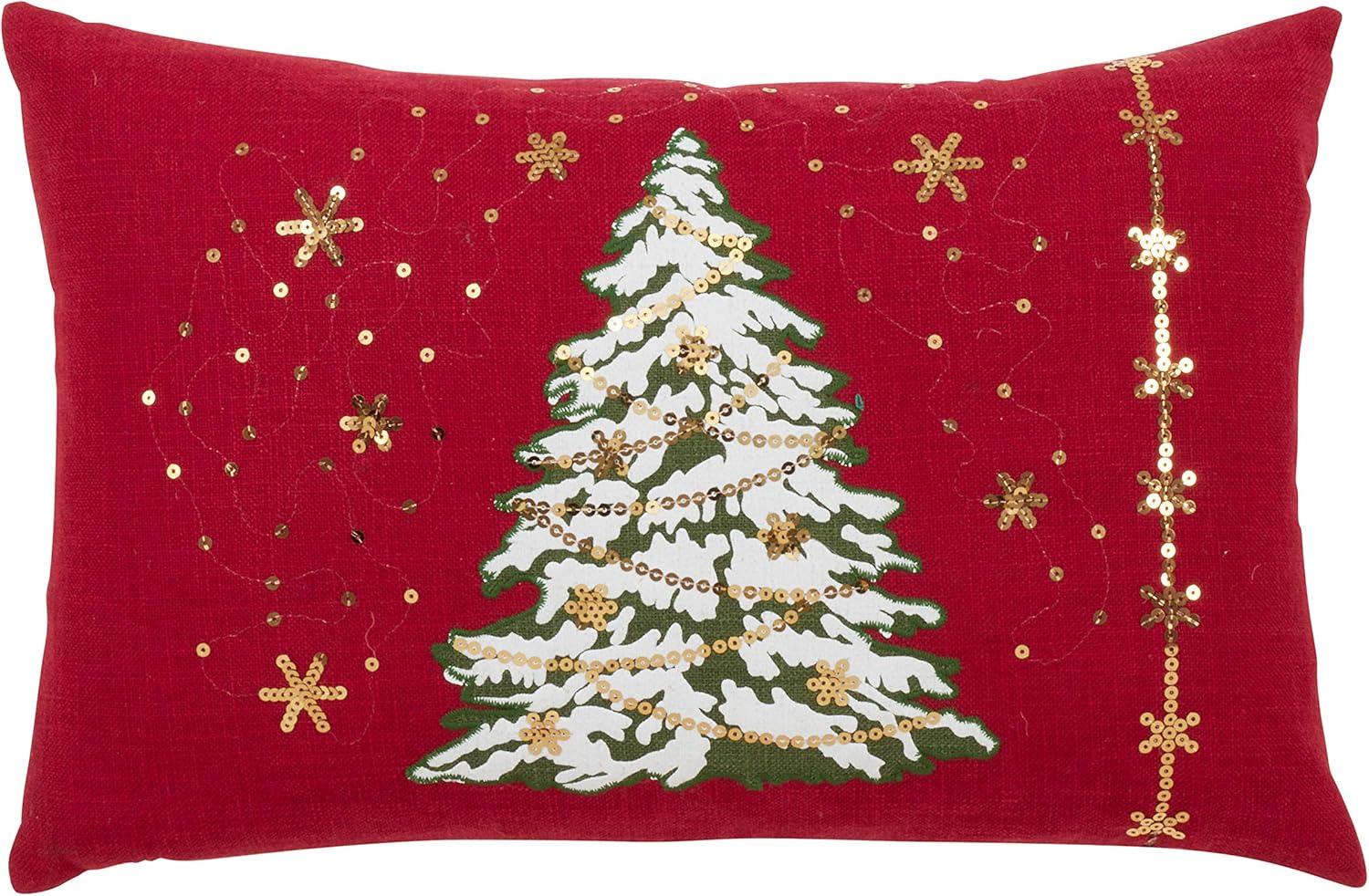 Saro O Tannenbaum Collection Sequined Throw Pillow